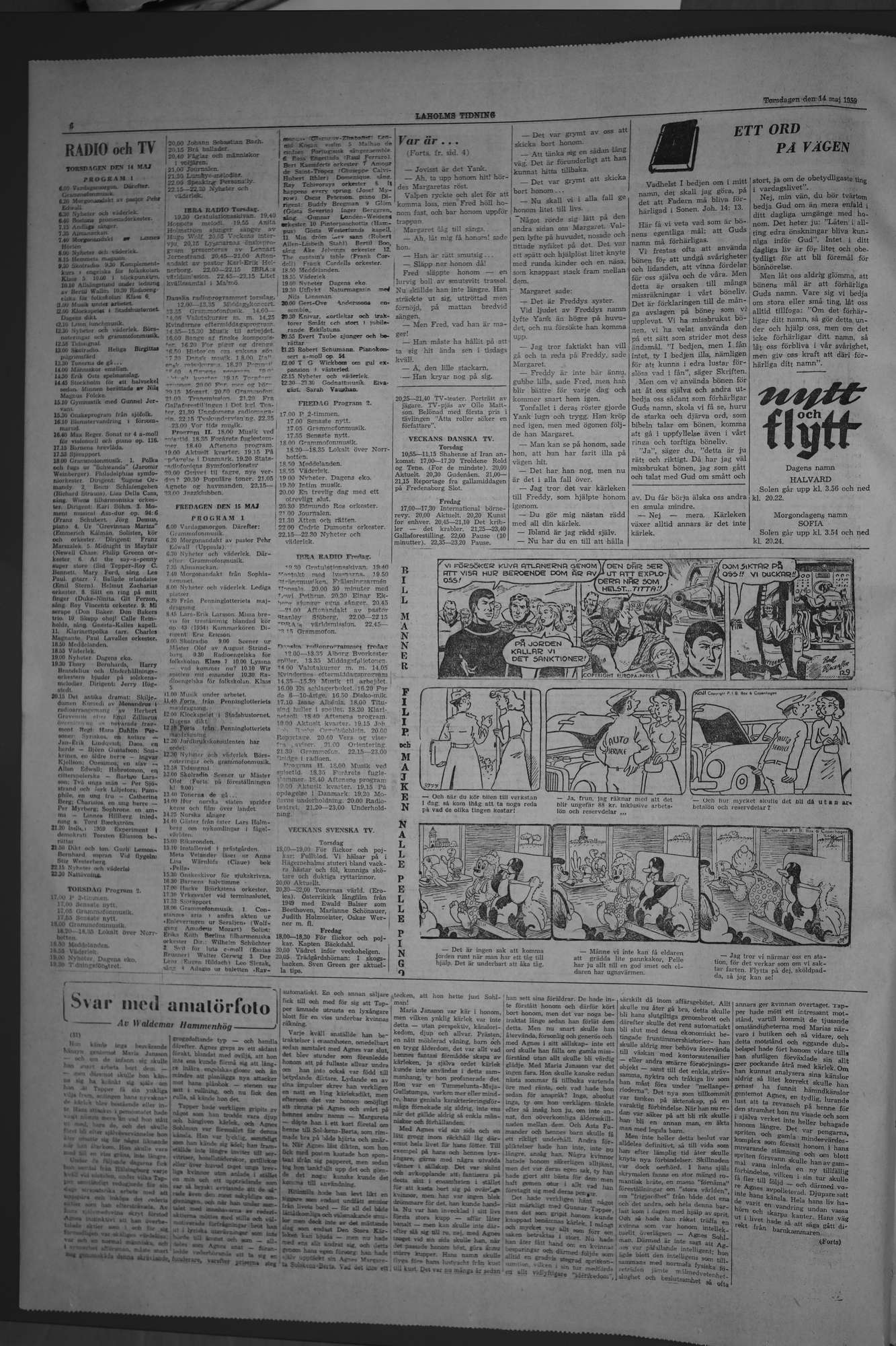 Laholms Tidning Torsdag 14 maj 1959, sida 6