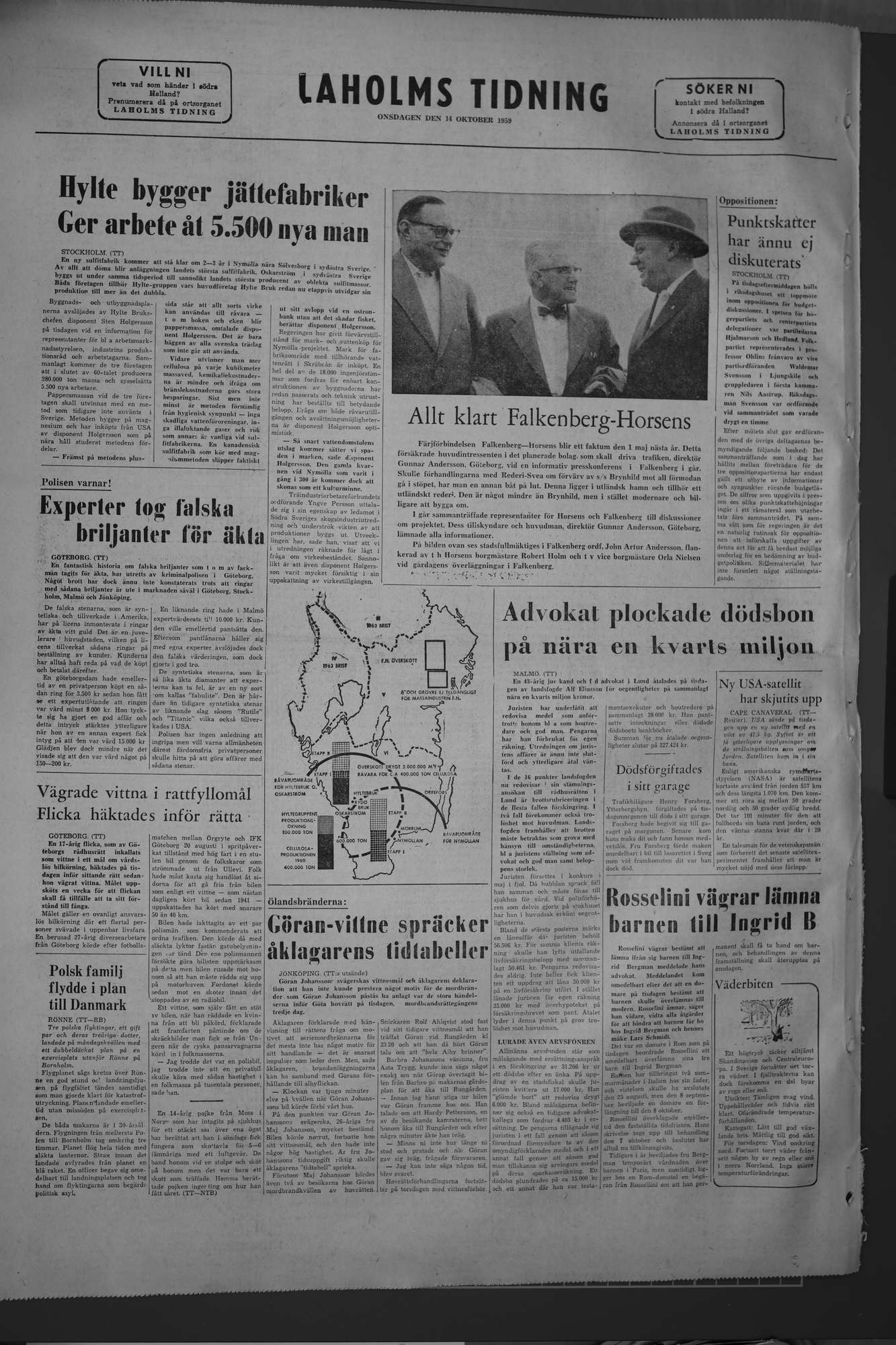 Laholms Tidning Onsdag 14 oktober 1959, sida 8