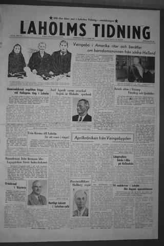 Förstasidan, Onsdag 15 april 1959