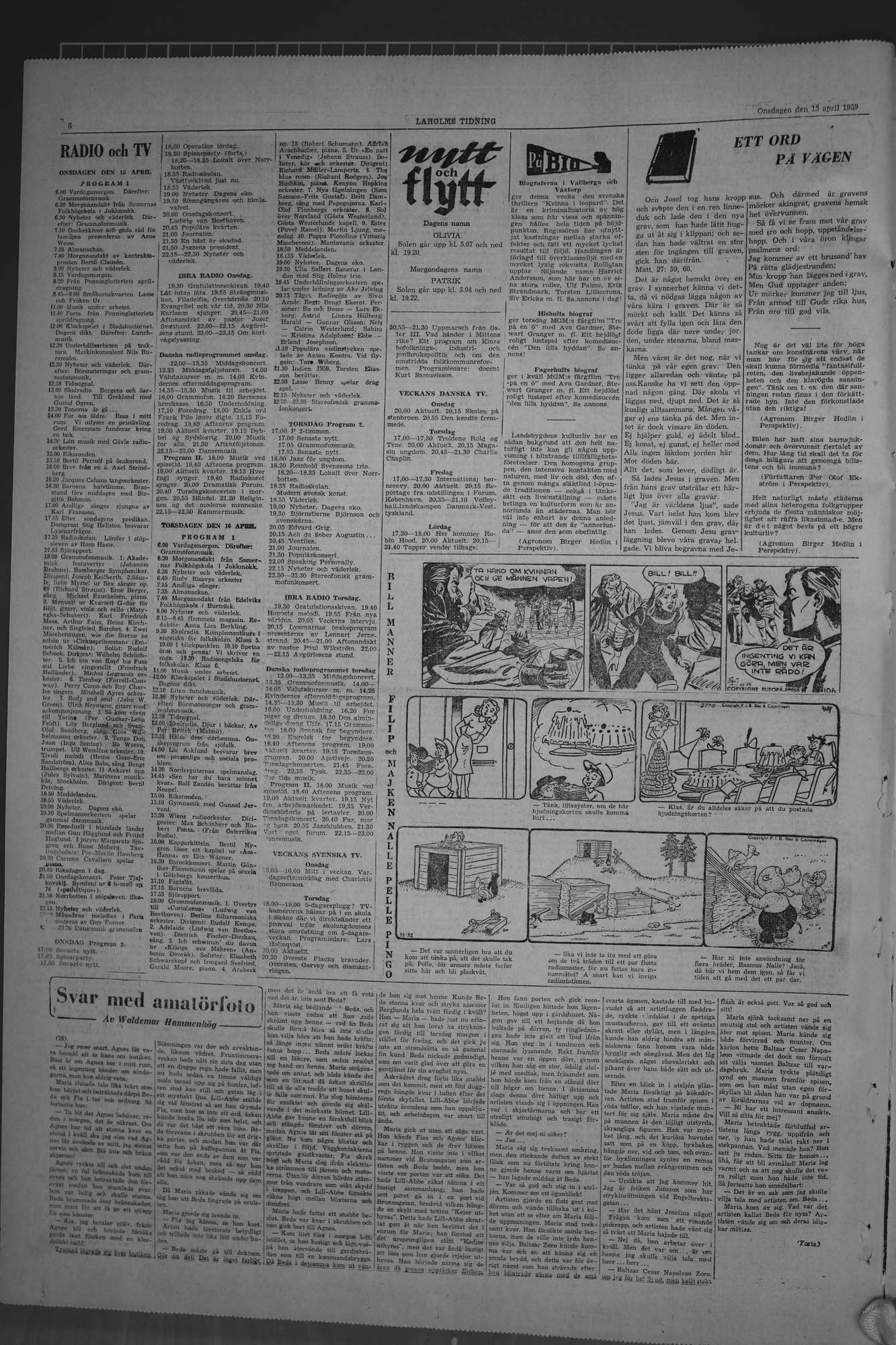 Laholms Tidning Onsdag 15 april 1959, sida 6