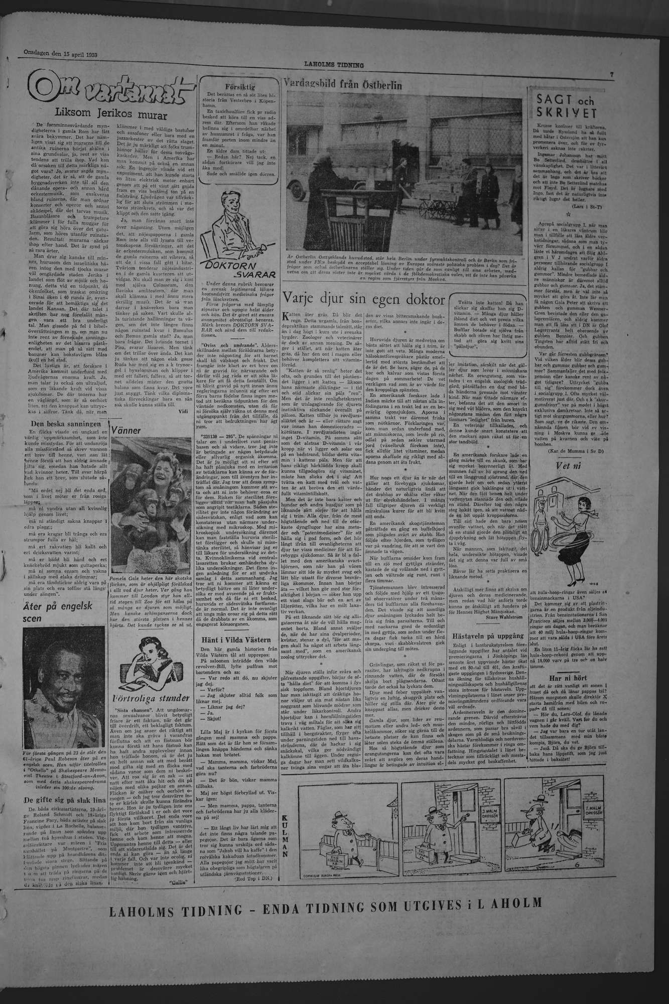 Laholms Tidning Onsdag 15 april 1959, sida 7