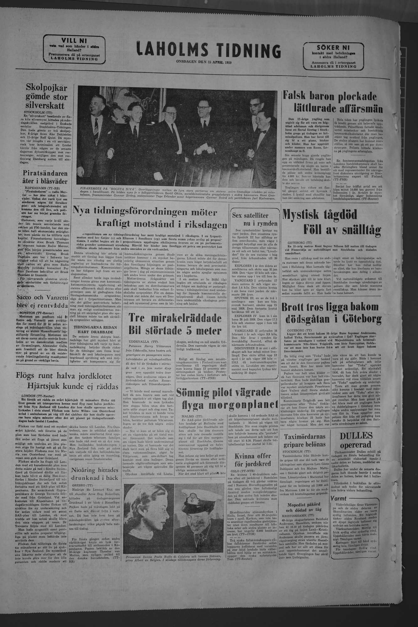 Laholms Tidning Onsdag 15 april 1959, sida 8