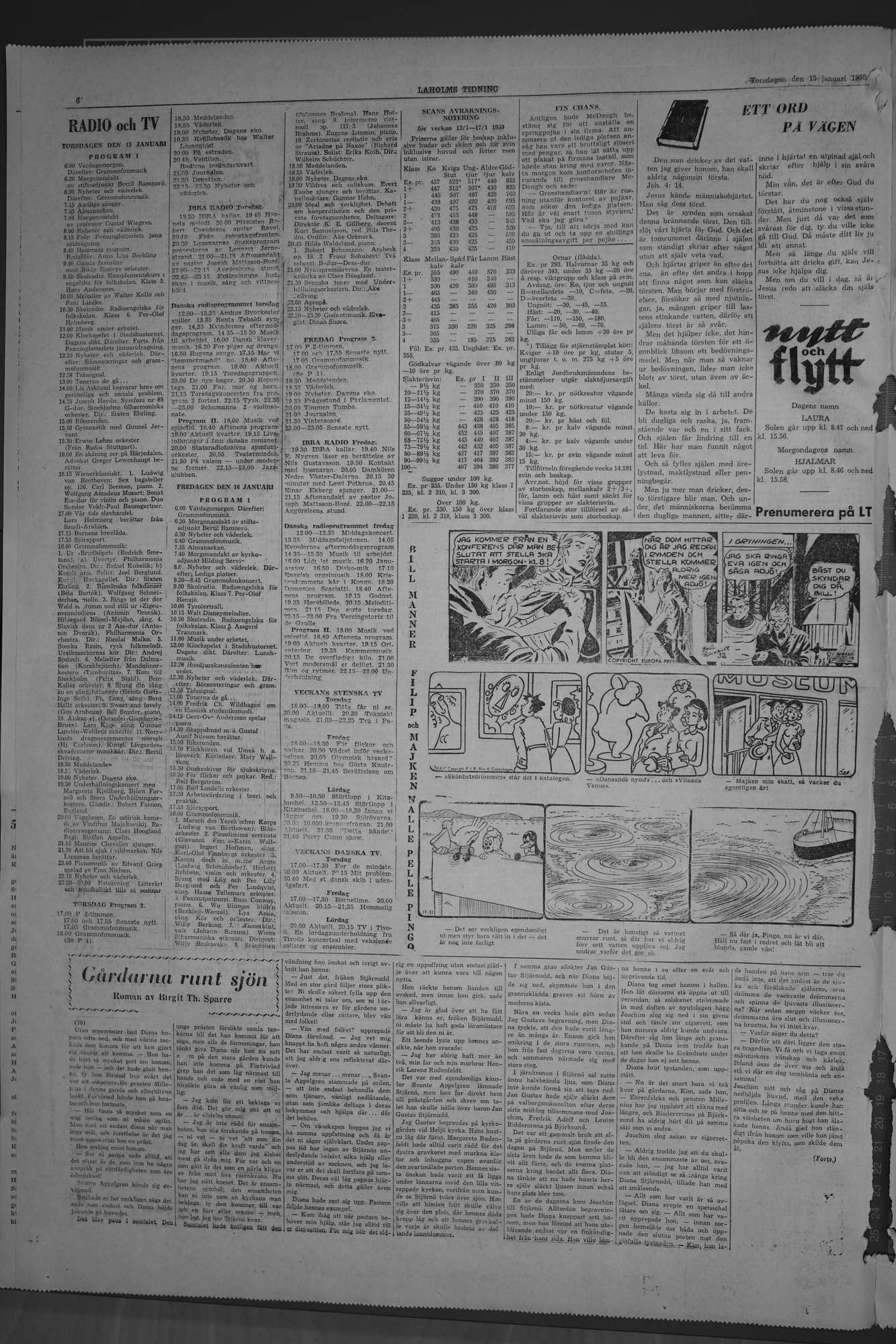 Laholms Tidning Torsdag 15 januari 1959, sida 6