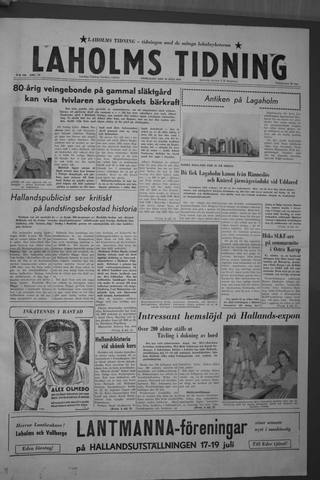 Förstasidan, Onsdag 15 juli 1959