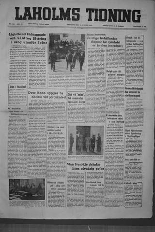 Förstasidan, Tisdag 9 augusti 1949