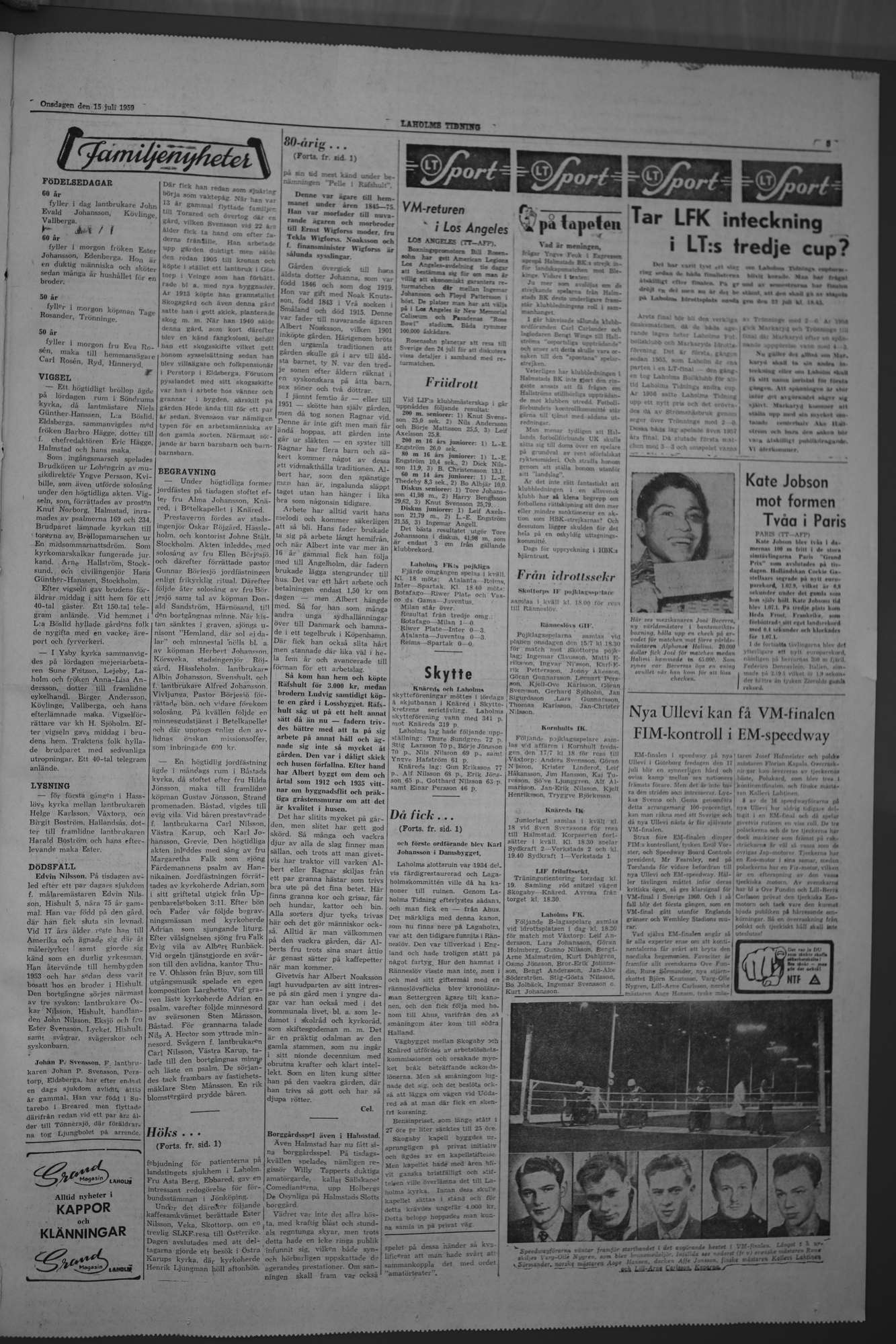 Laholms Tidning Onsdag 15 juli 1959, sida 5