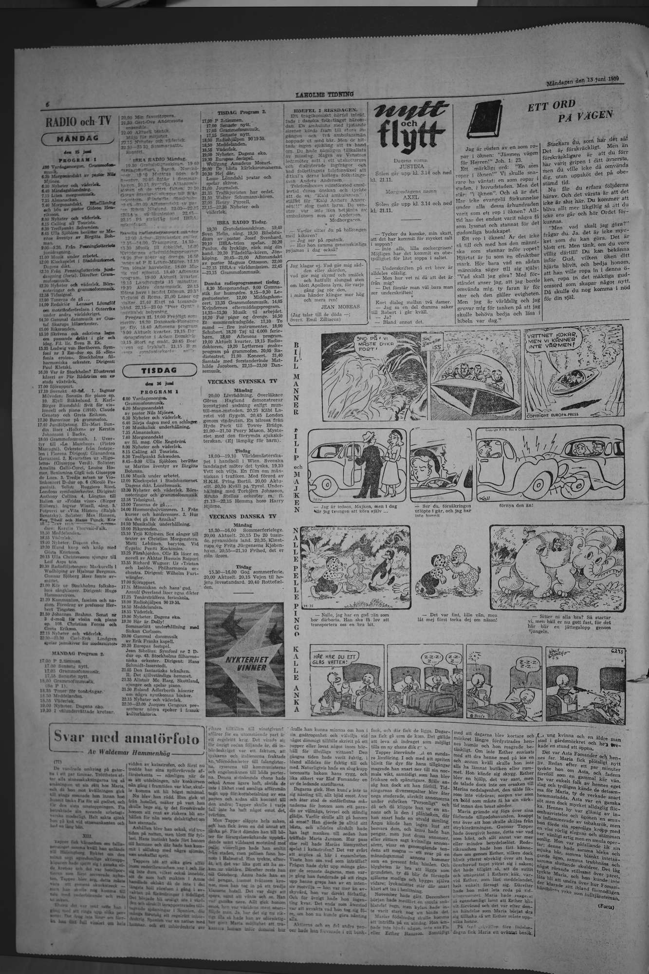 Laholms Tidning Måndag 15 juni 1959, sida 6