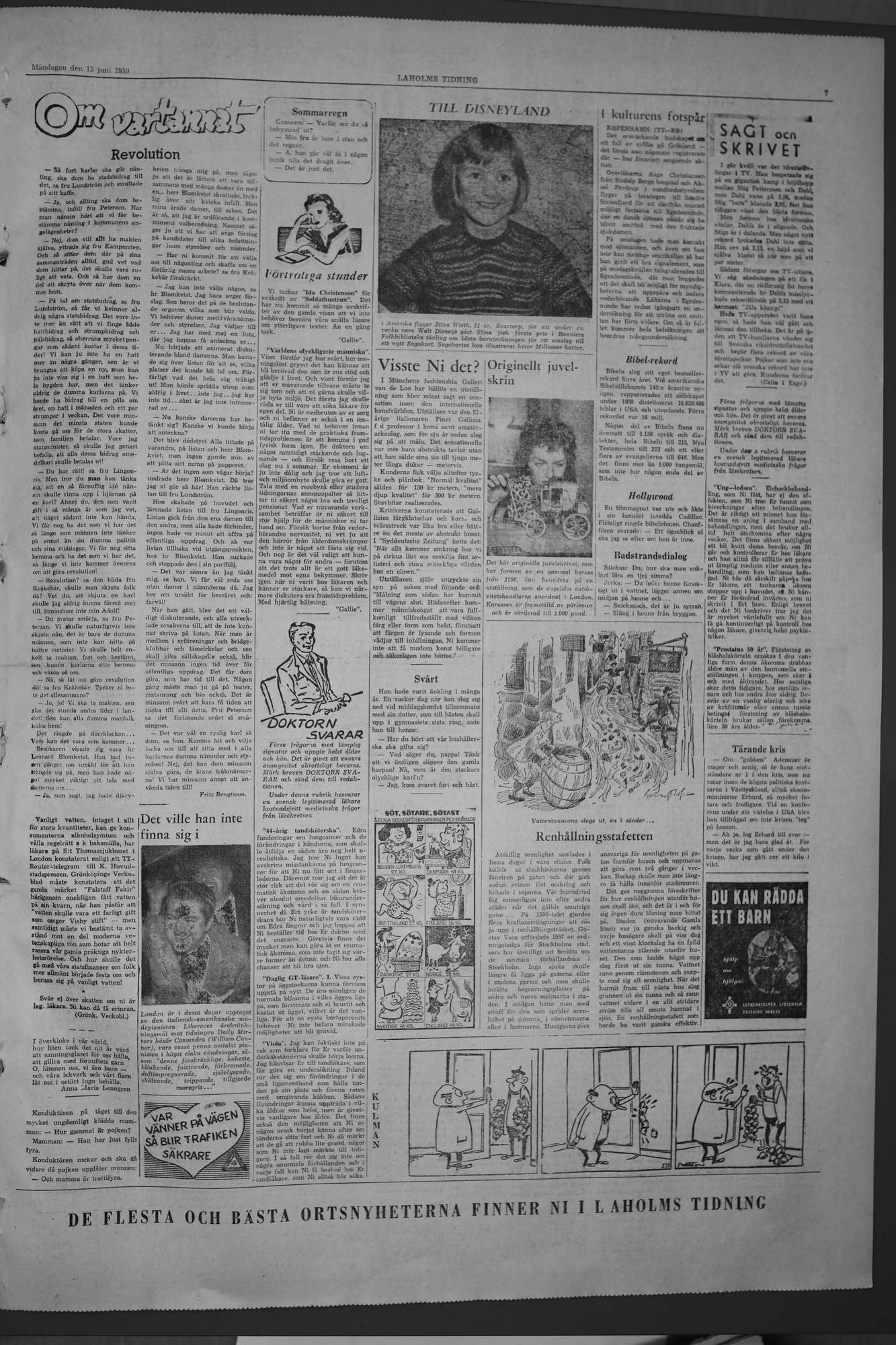 Laholms Tidning Måndag 15 juni 1959, sida 7