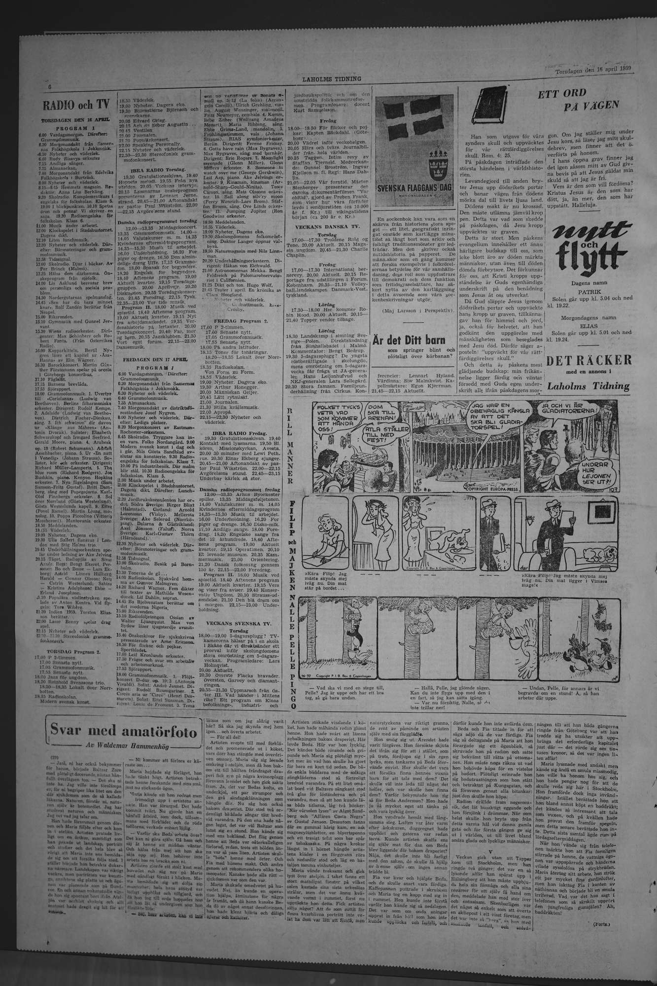 Laholms Tidning Torsdag 16 april 1959, sida 6