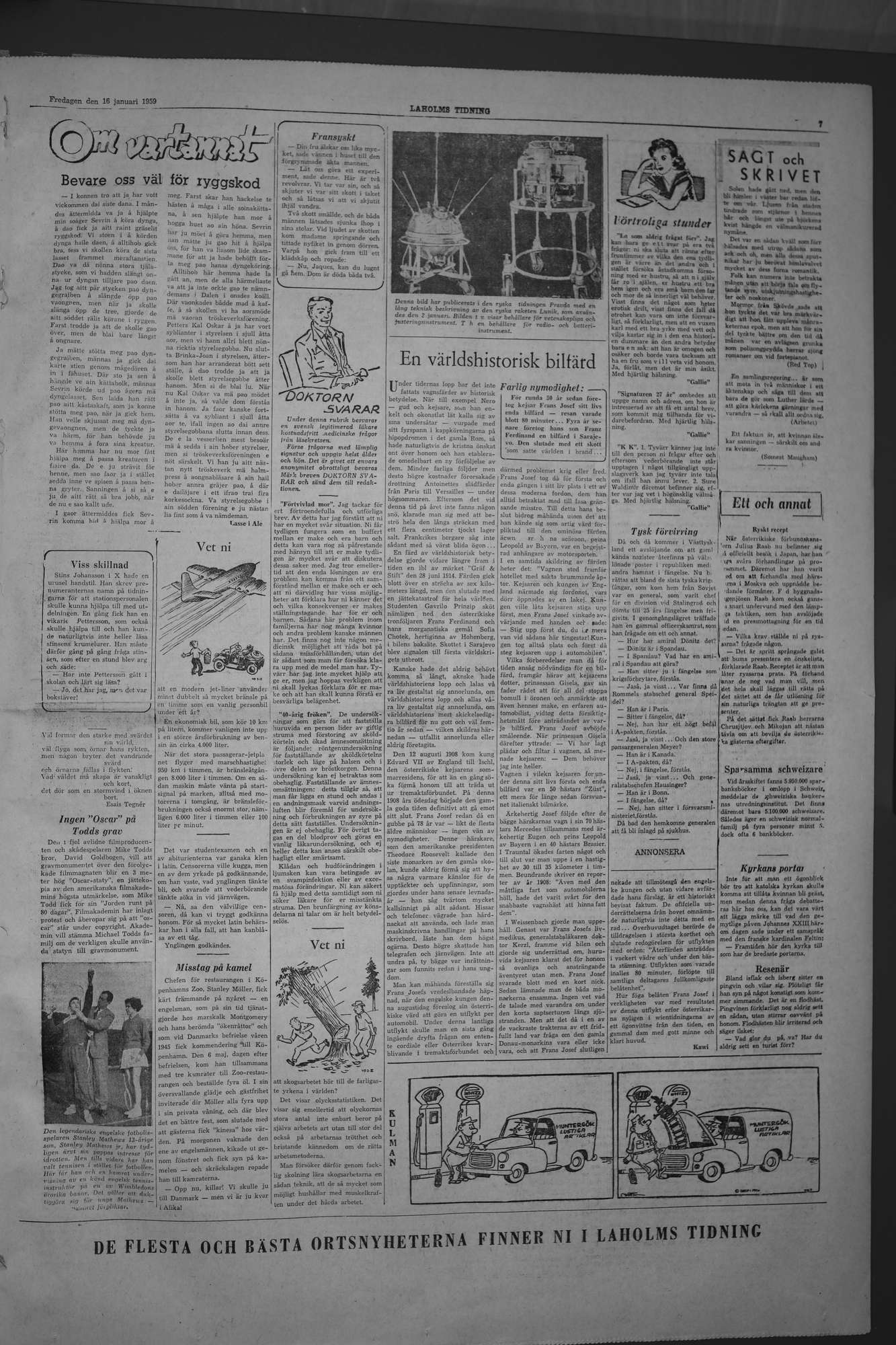 Laholms Tidning Fredag 16 januari 1959, sida 7