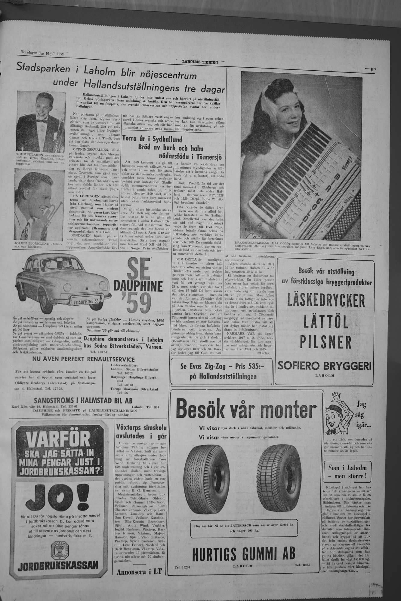 Laholms Tidning Torsdag 16 juli 1959, sida 5
