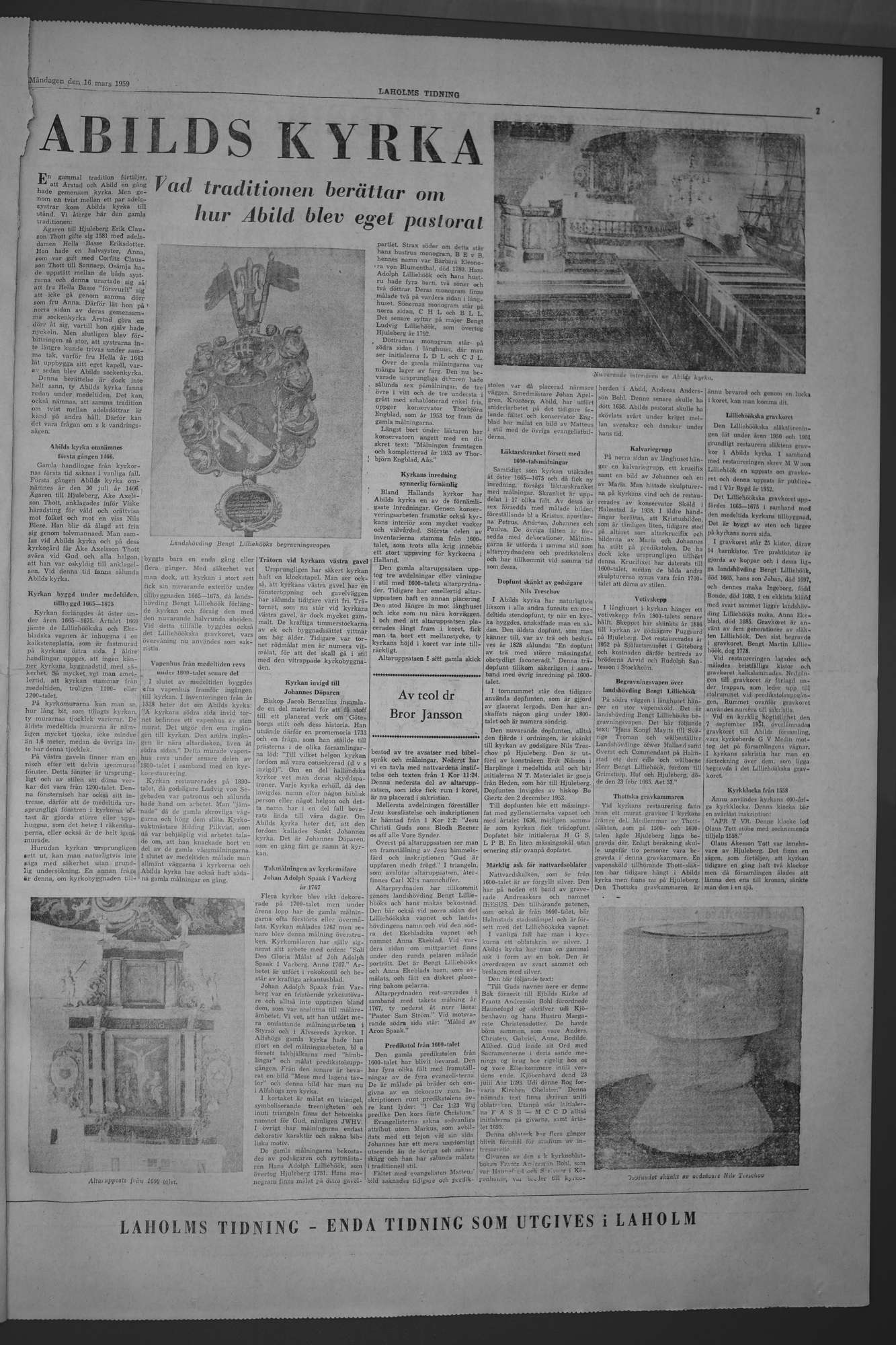 Laholms Tidning Måndag 16 mars 1959, sida 7