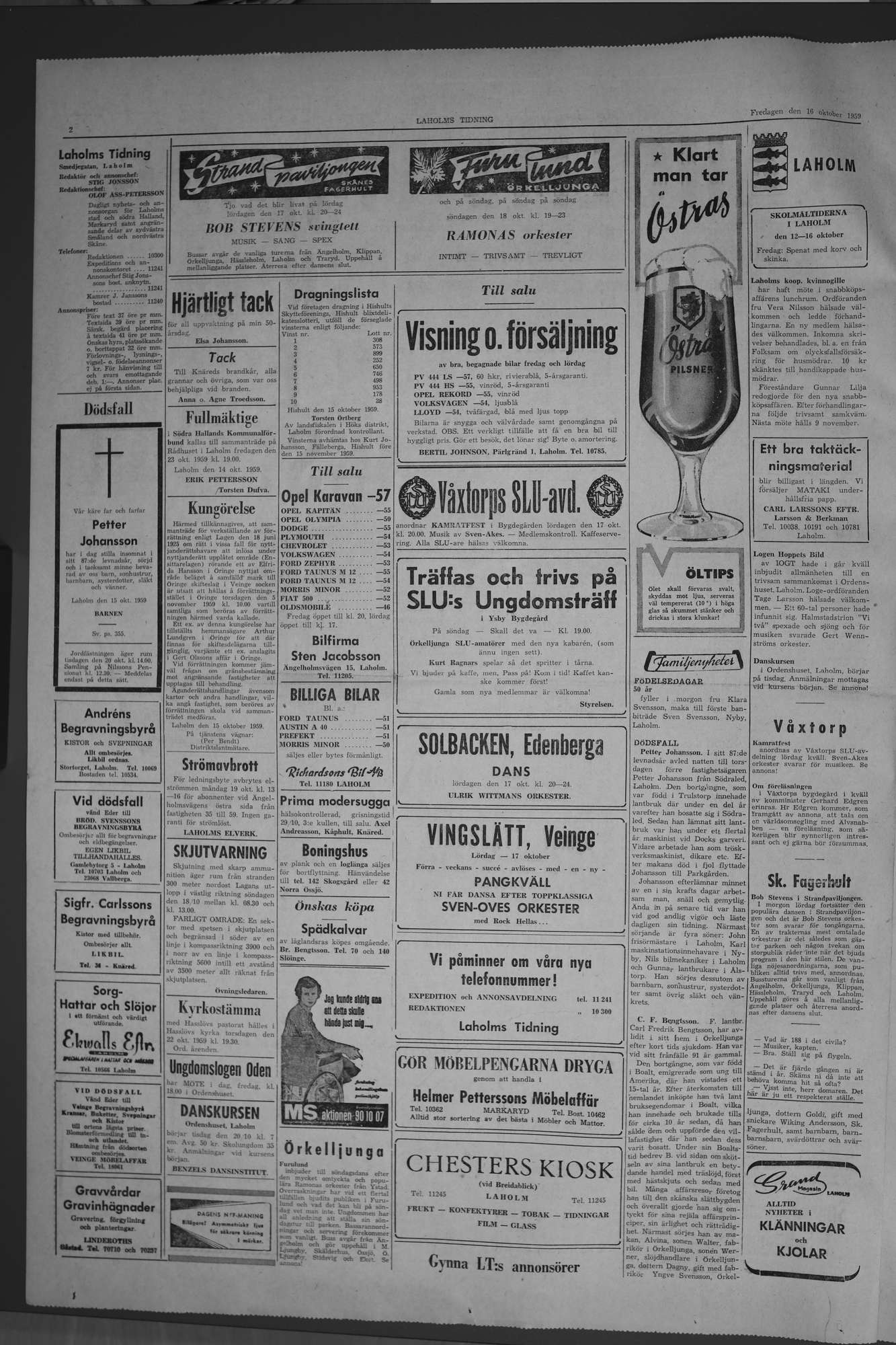 Laholms Tidning Fredag 16 oktober 1959, sida 2