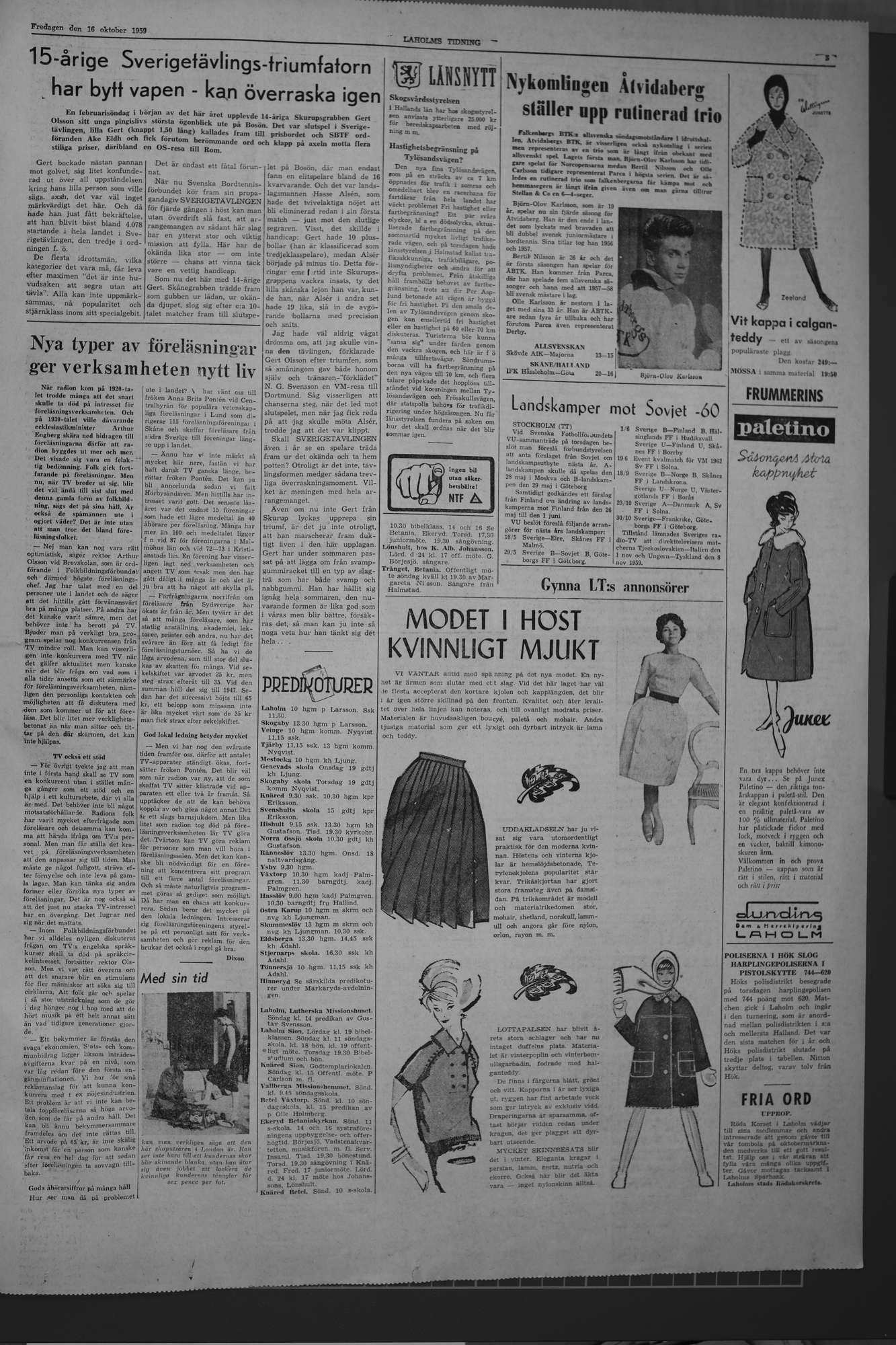 Laholms Tidning Fredag 16 oktober 1959, sida 5