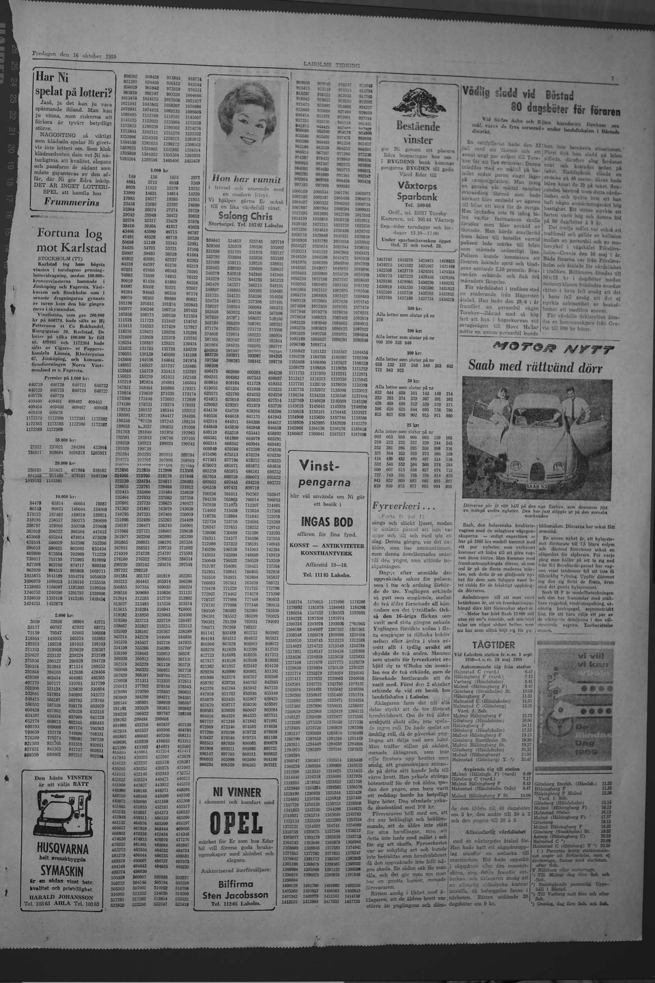 Laholms Tidning Fredag 16 oktober 1959, sida 7