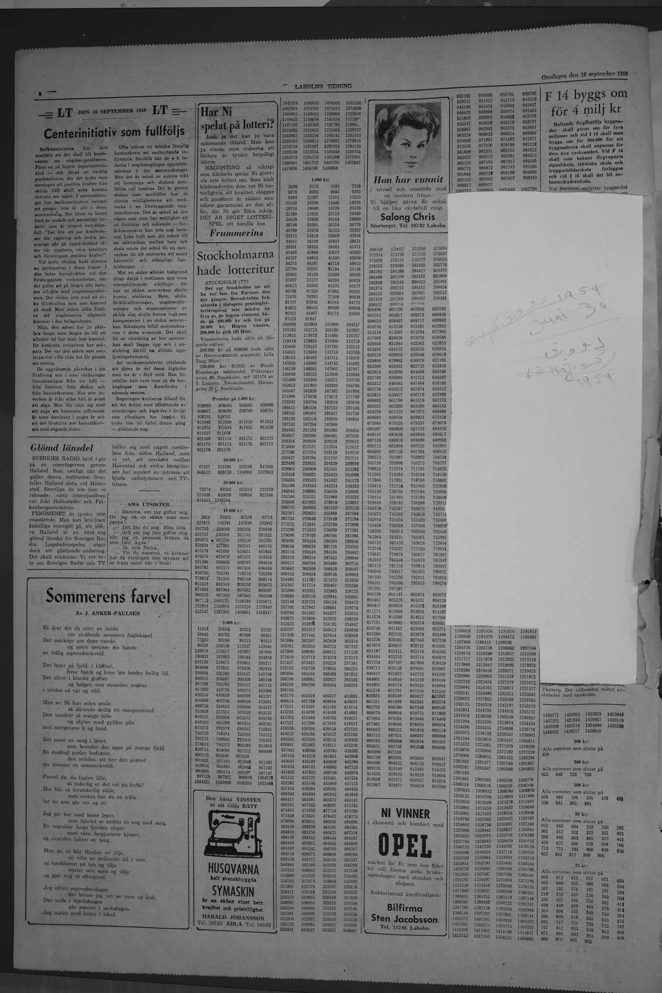 Laholms Tidning Onsdag 16 september 1959, sida 4
