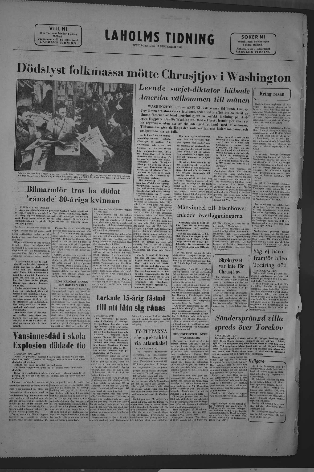 Laholms Tidning Onsdag 16 september 1959, sida 8