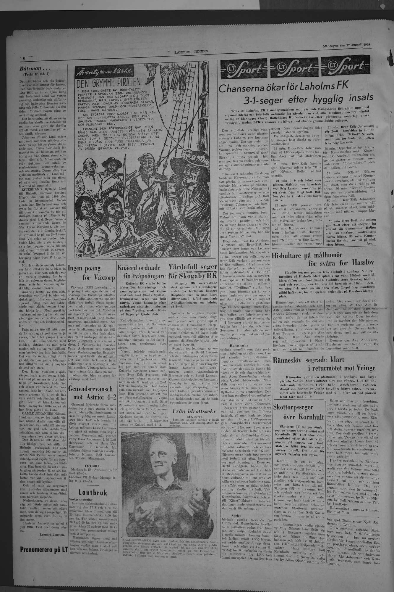 Laholms Tidning Måndag 17 augusti 1959, sida 4