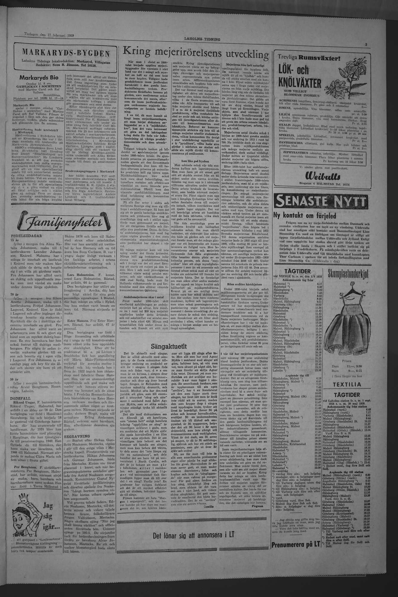 Laholms Tidning Tisdag 17 februari 1959, sida 3