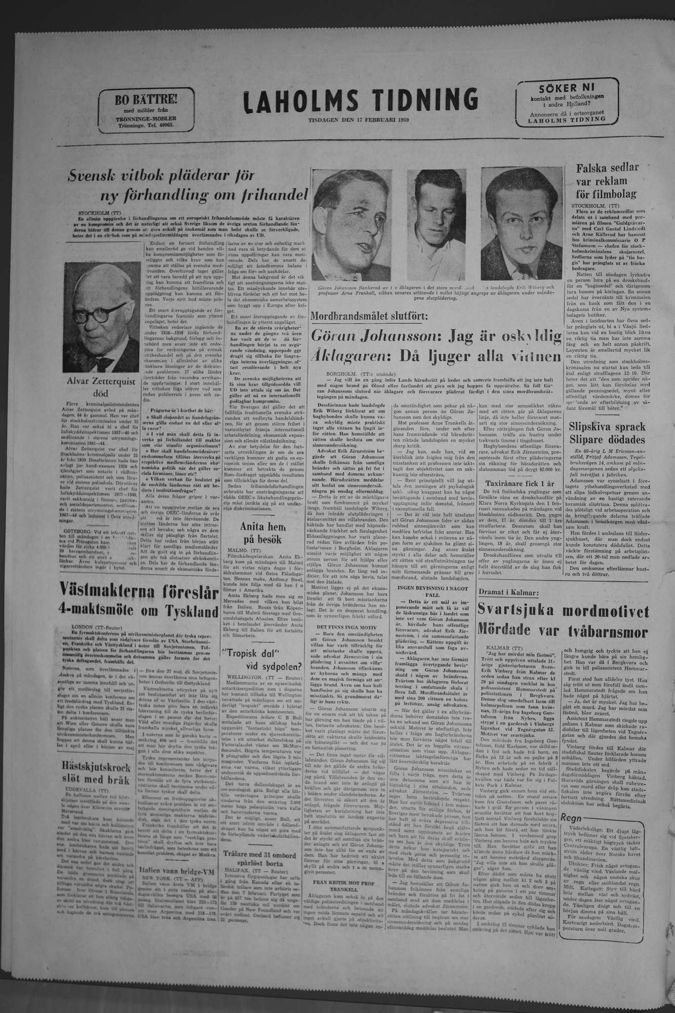 Laholms Tidning Tisdag 17 februari 1959, sida 8