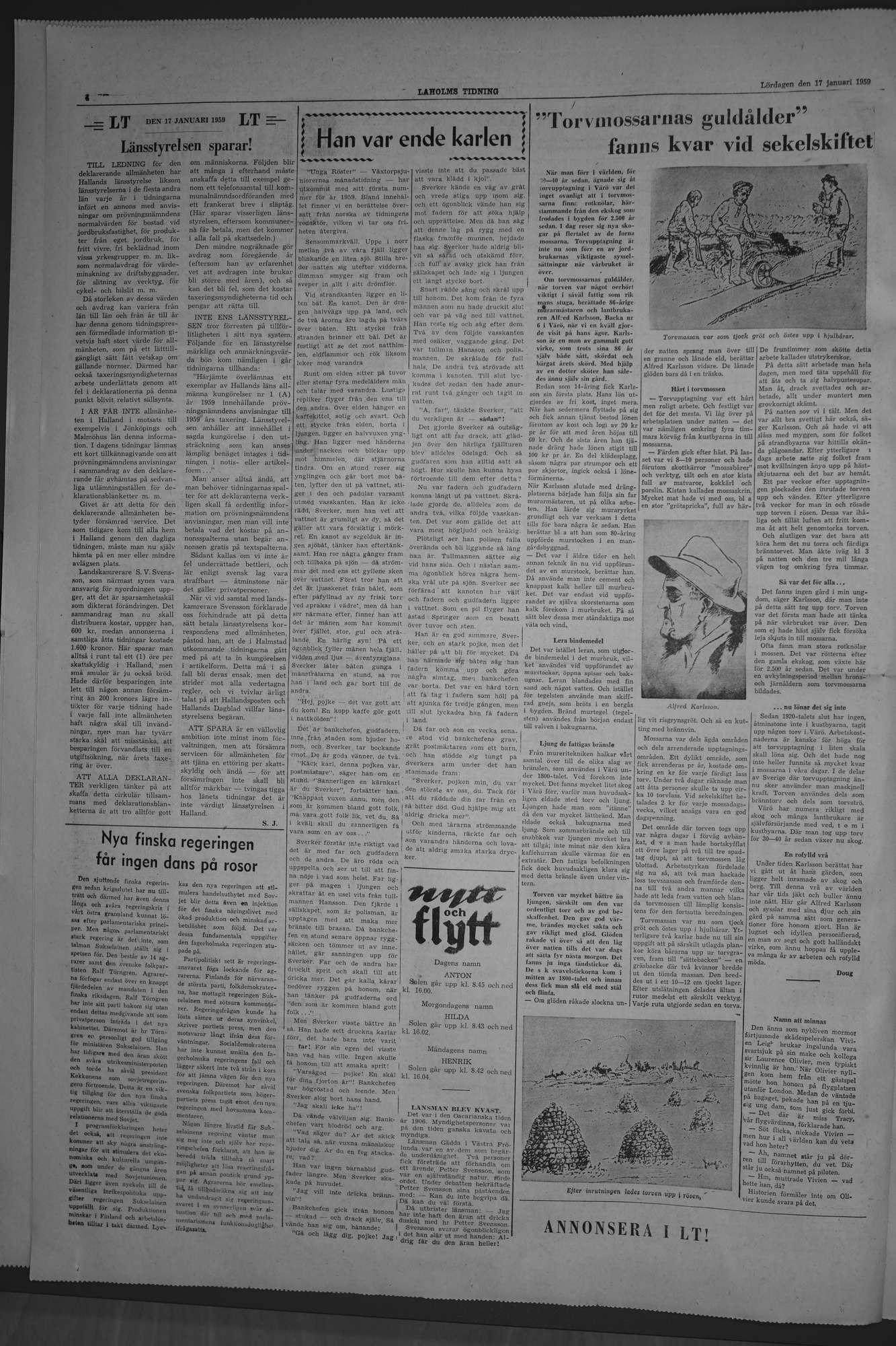 Laholms Tidning Lördag 17 januari 1959, sida 4