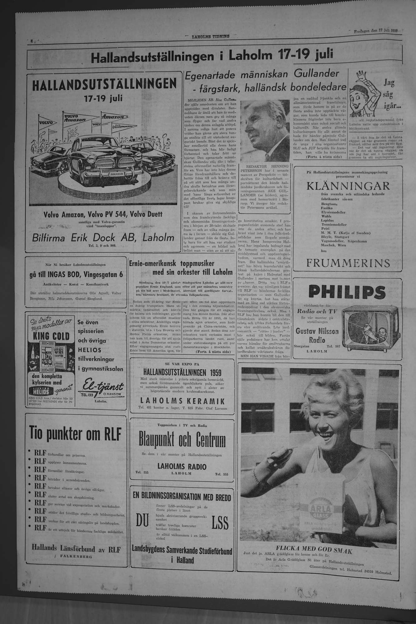 Laholms Tidning Fredag 17 juli 1959, sida 4