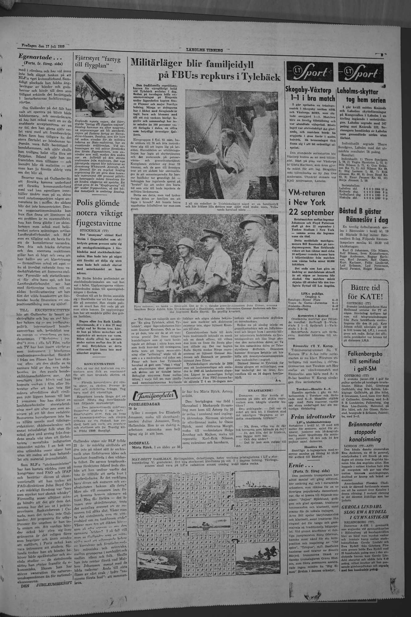 Laholms Tidning Fredag 17 juli 1959, sida 5