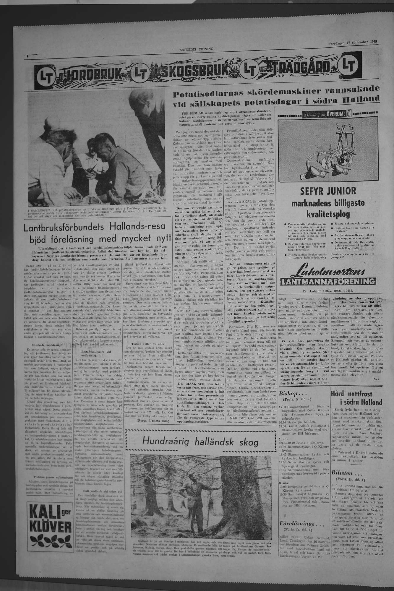 Laholms Tidning Torsdag 17 september 1959, sida 4