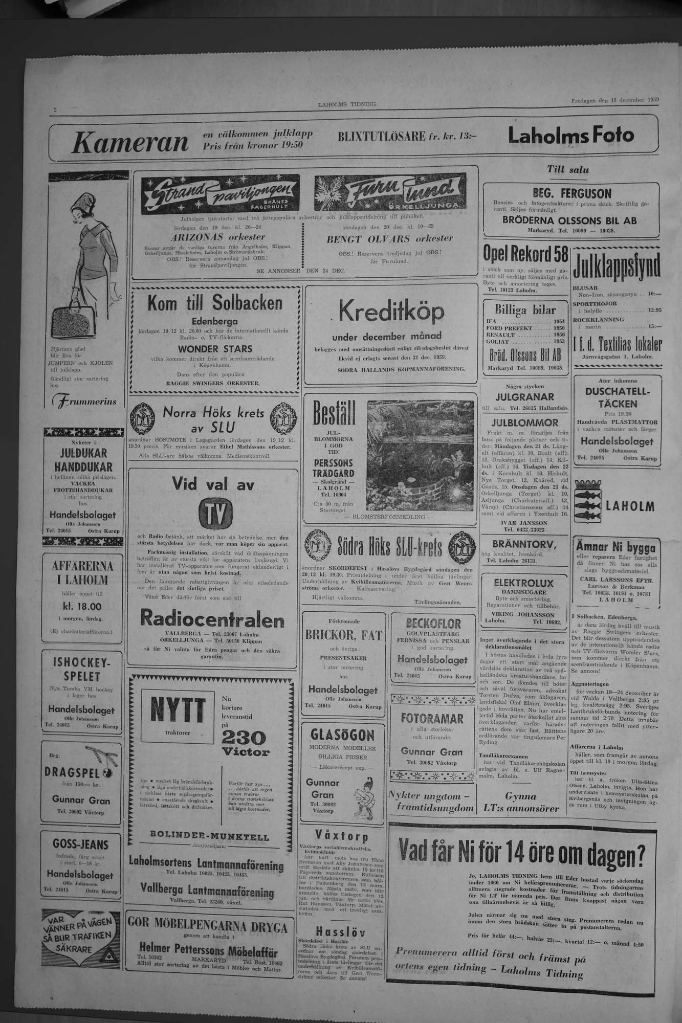 Laholms Tidning Fredag 18 december 1959, sida 2
