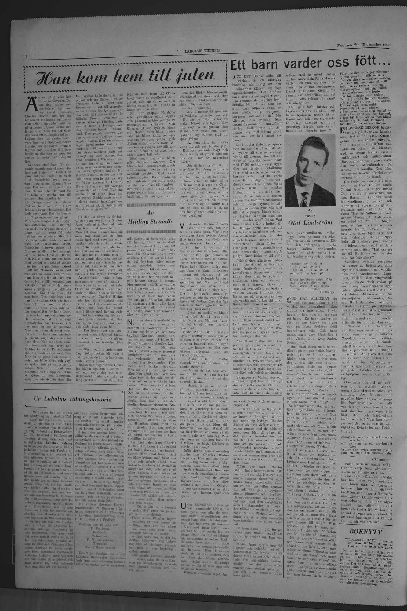 Laholms Tidning Fredag 18 december 1959, sida 4