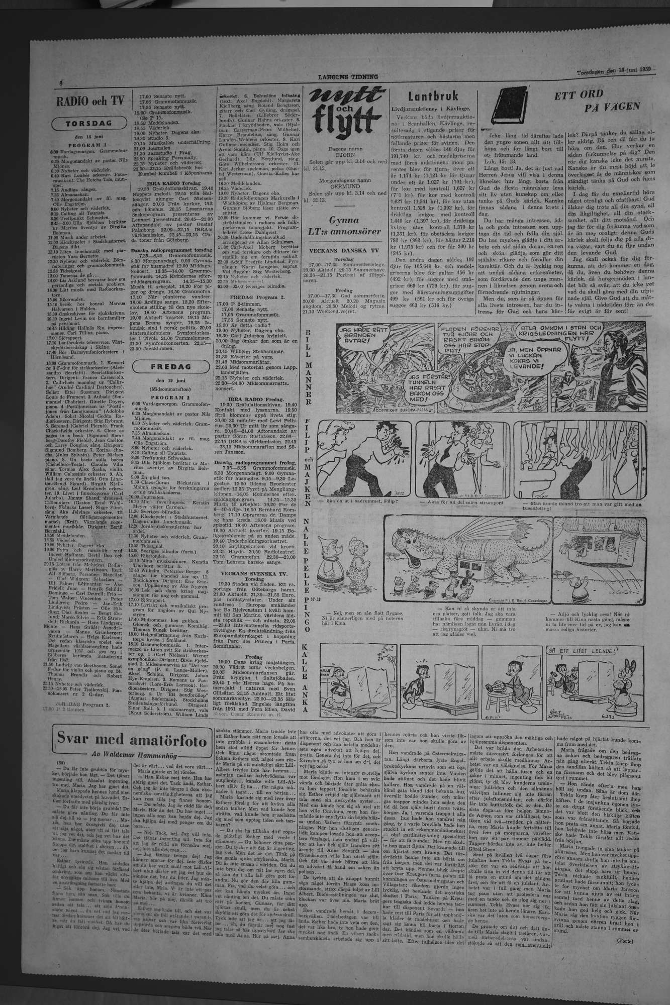 Laholms Tidning Torsdag 18 juni 1959, sida 6