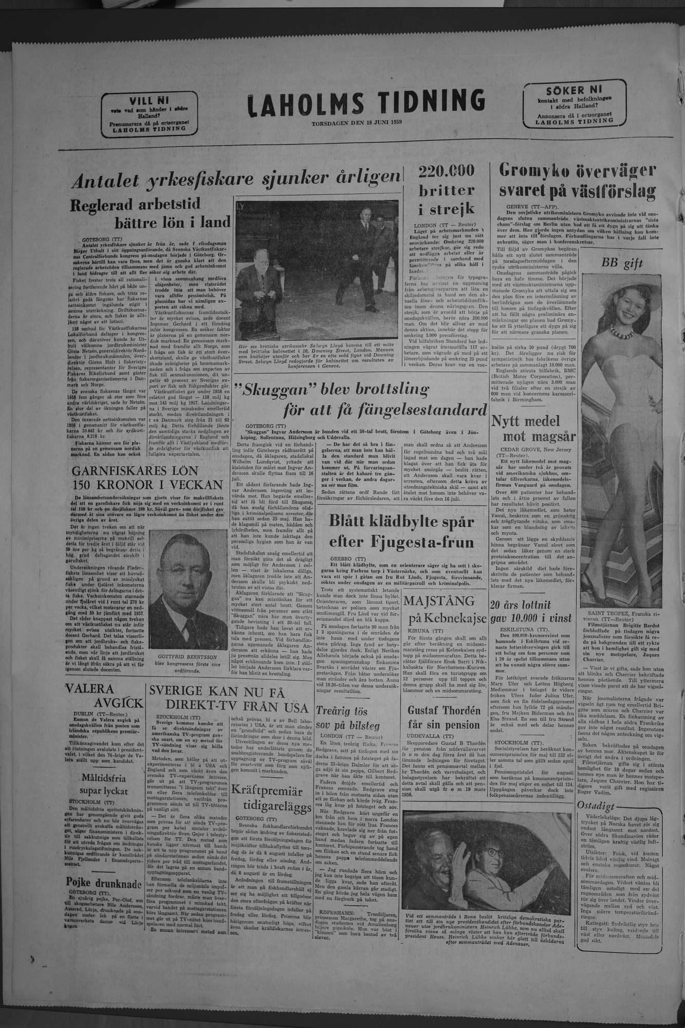 Laholms Tidning Torsdag 18 juni 1959, sida 8