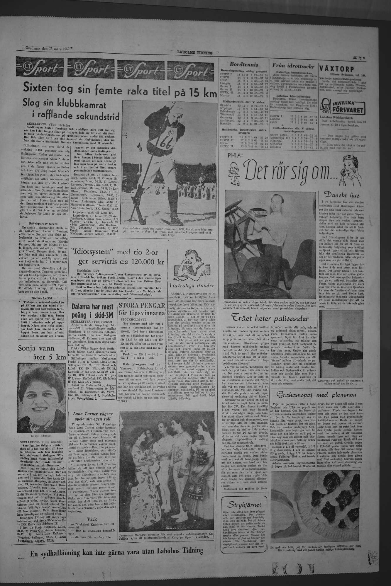 Laholms Tidning Onsdag 18 mars 1959, sida 5