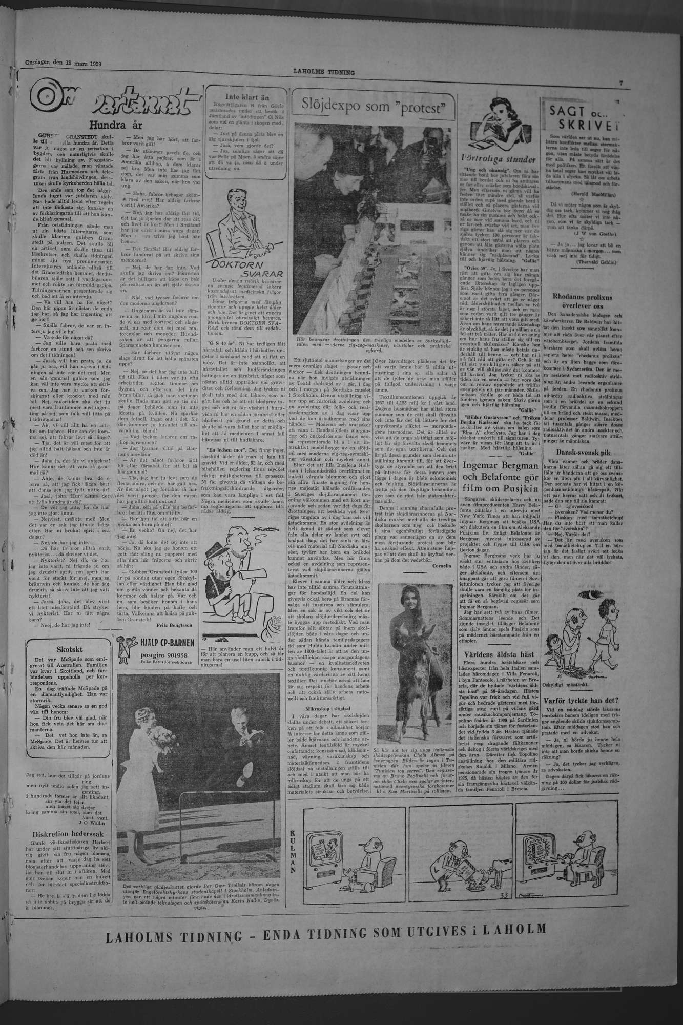 Laholms Tidning Onsdag 18 mars 1959, sida 7
