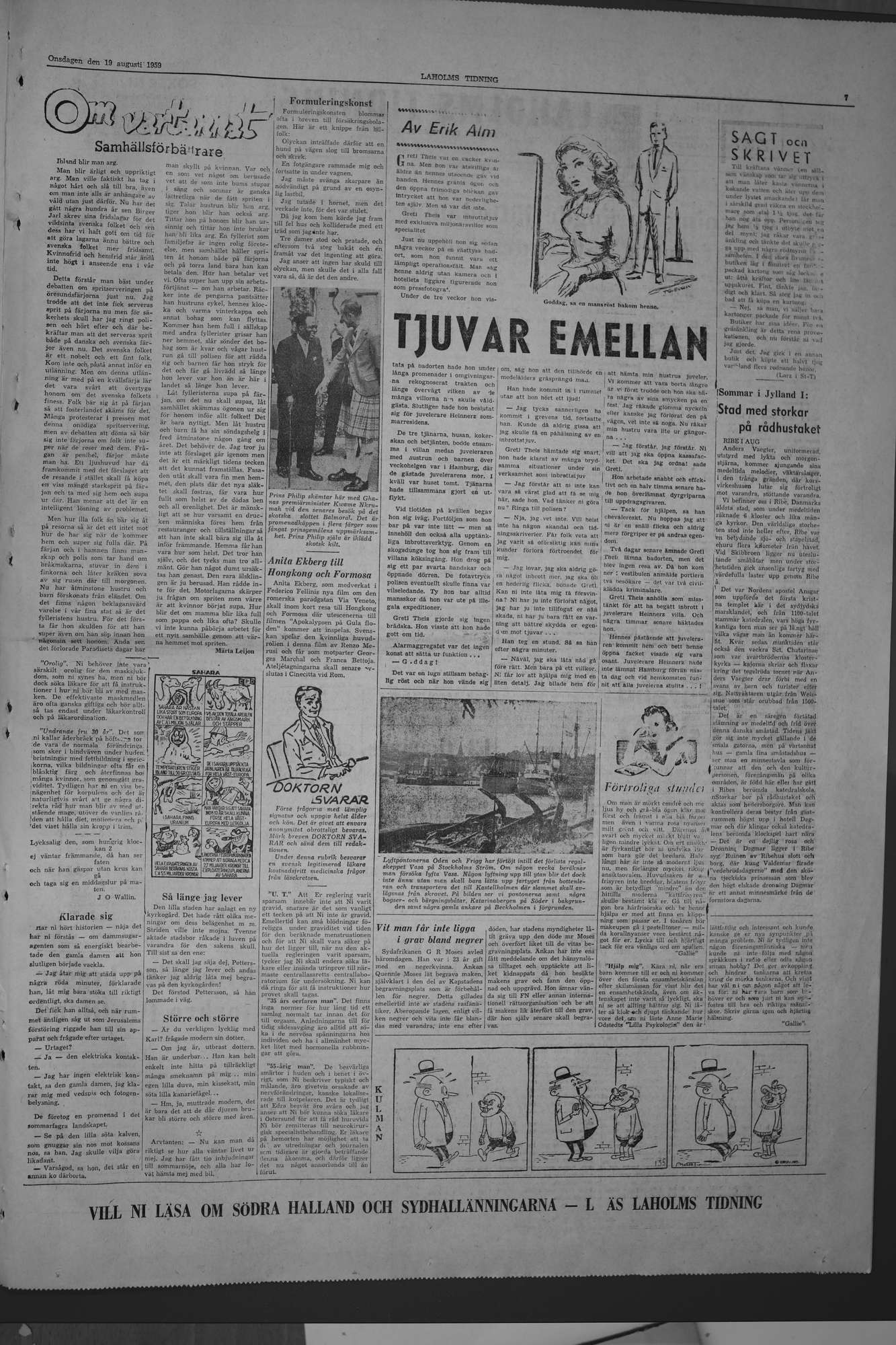 Laholms Tidning Onsdag 19 augusti 1959, sida 7