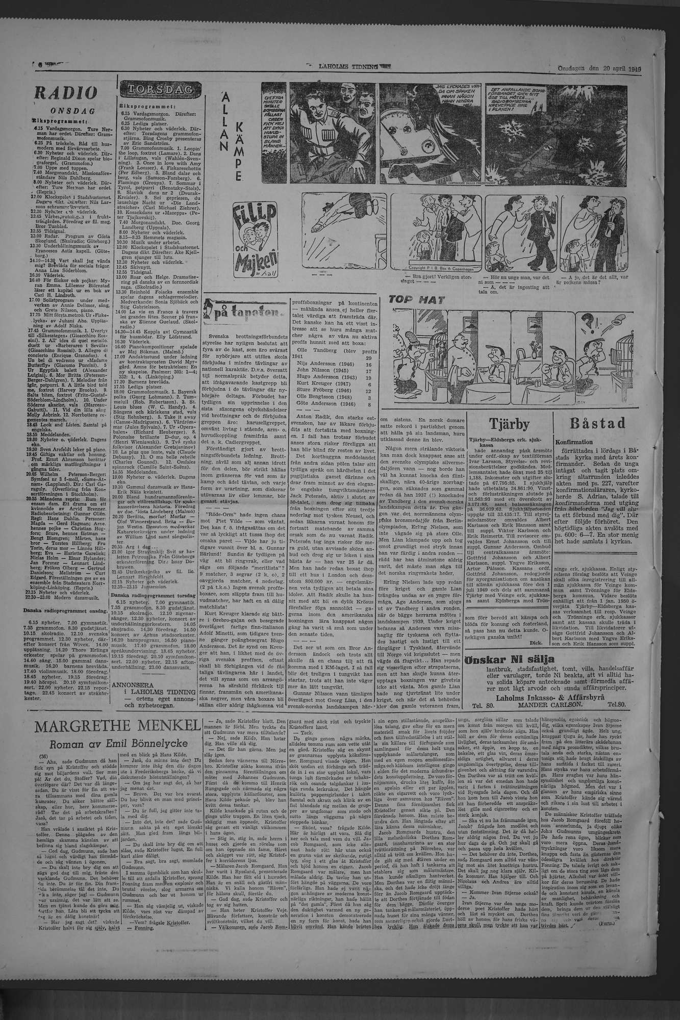 Laholms Tidning Onsdag 20 april 1949, sida 6