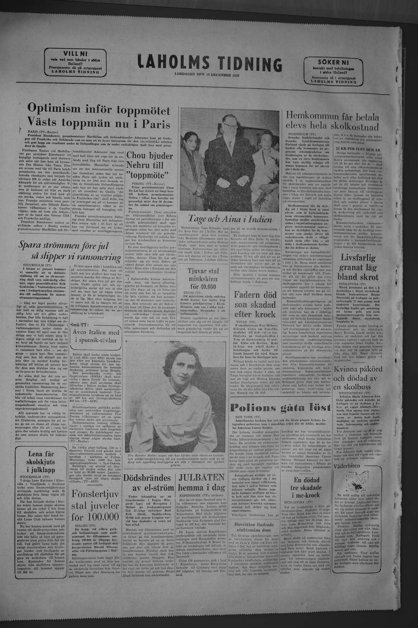Laholms Tidning Lördag 19 december 1959, sida 8