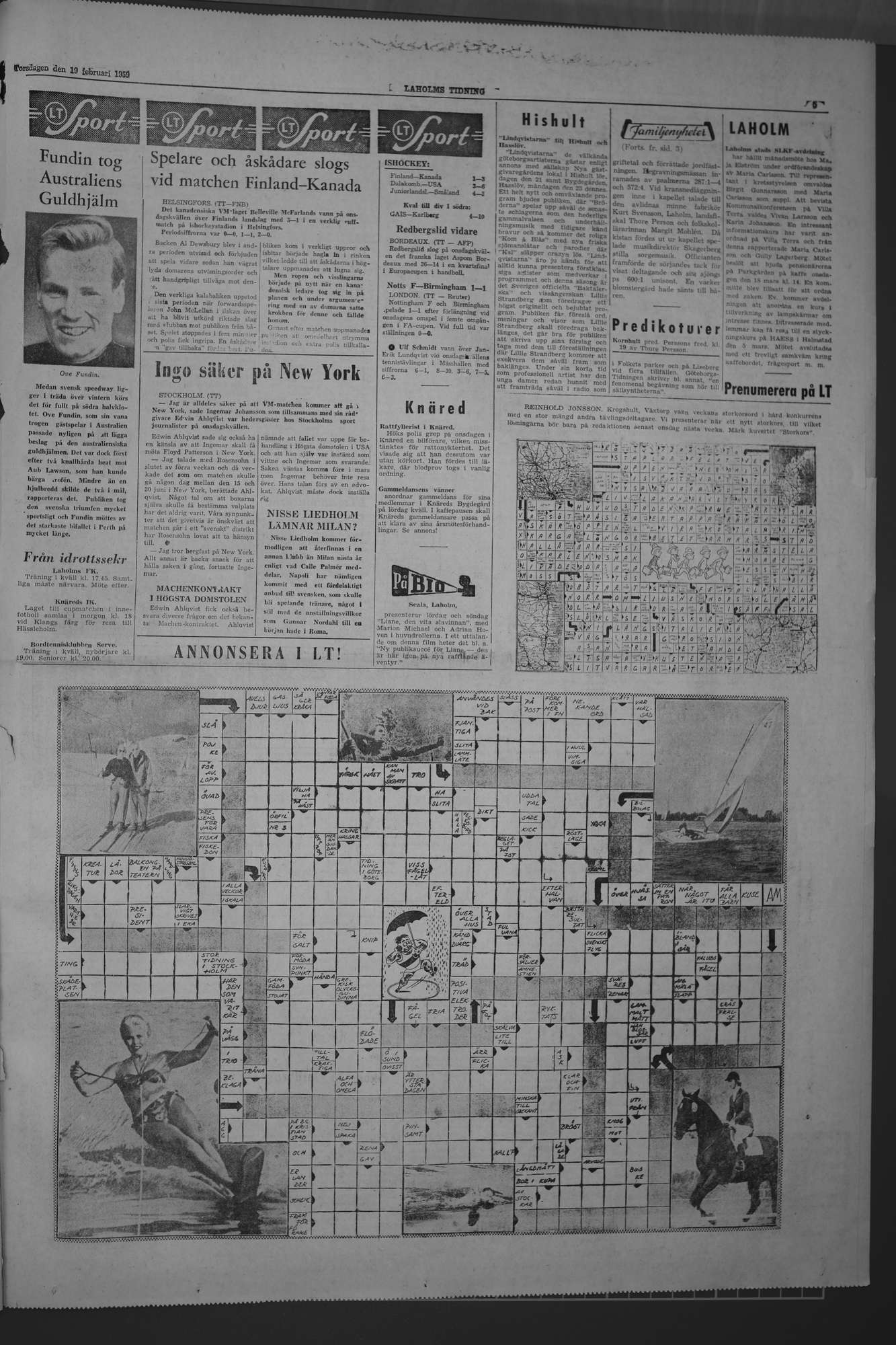 Laholms Tidning Torsdag 19 februari 1959, sida 5