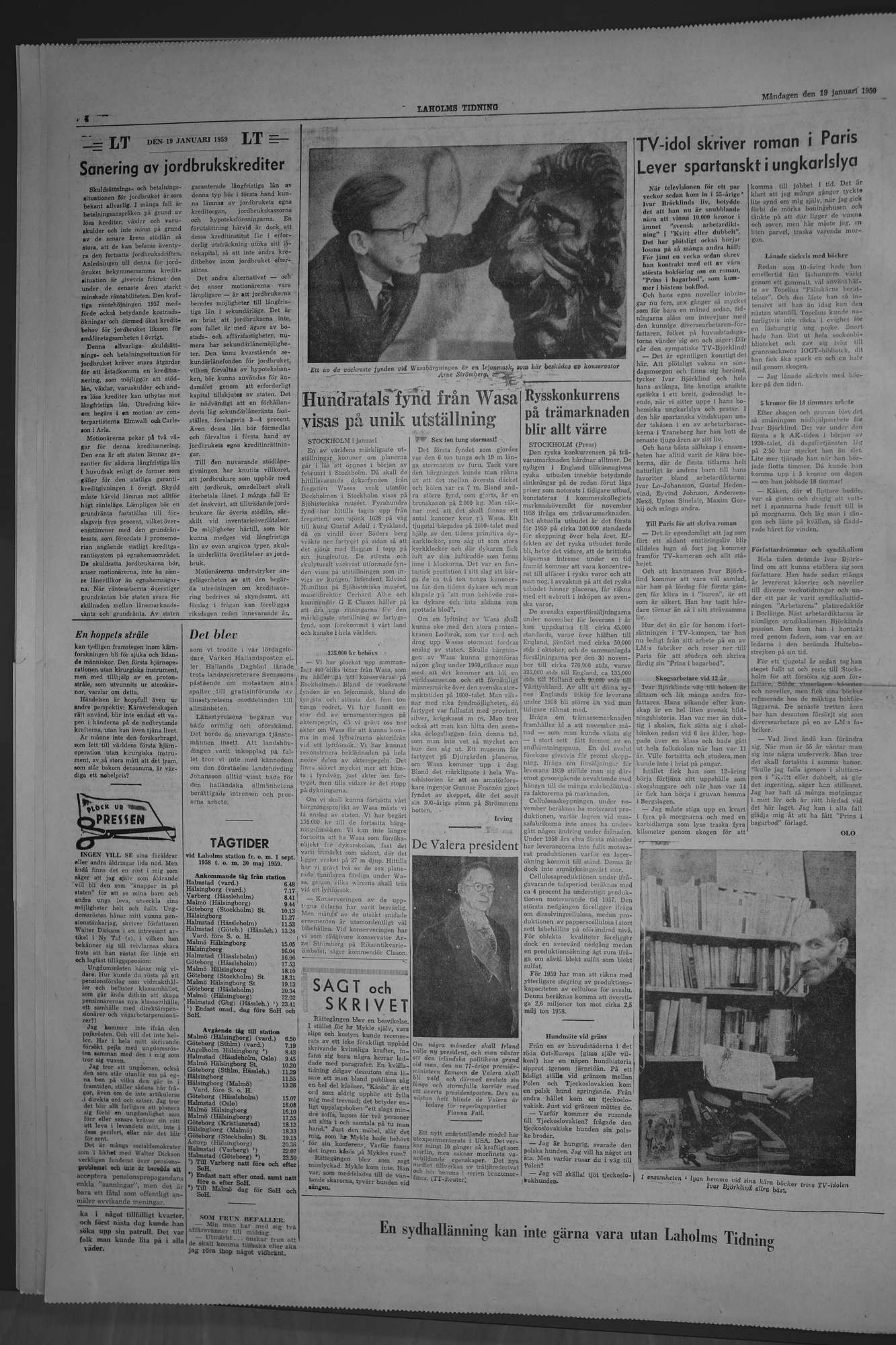 Laholms Tidning Måndag 19 januari 1959, sida 4