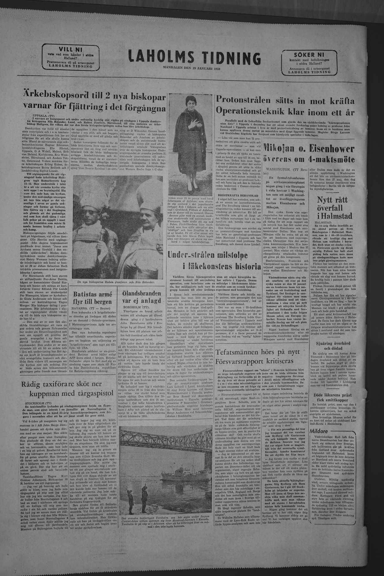 Laholms Tidning Måndag 19 januari 1959, sida 8
