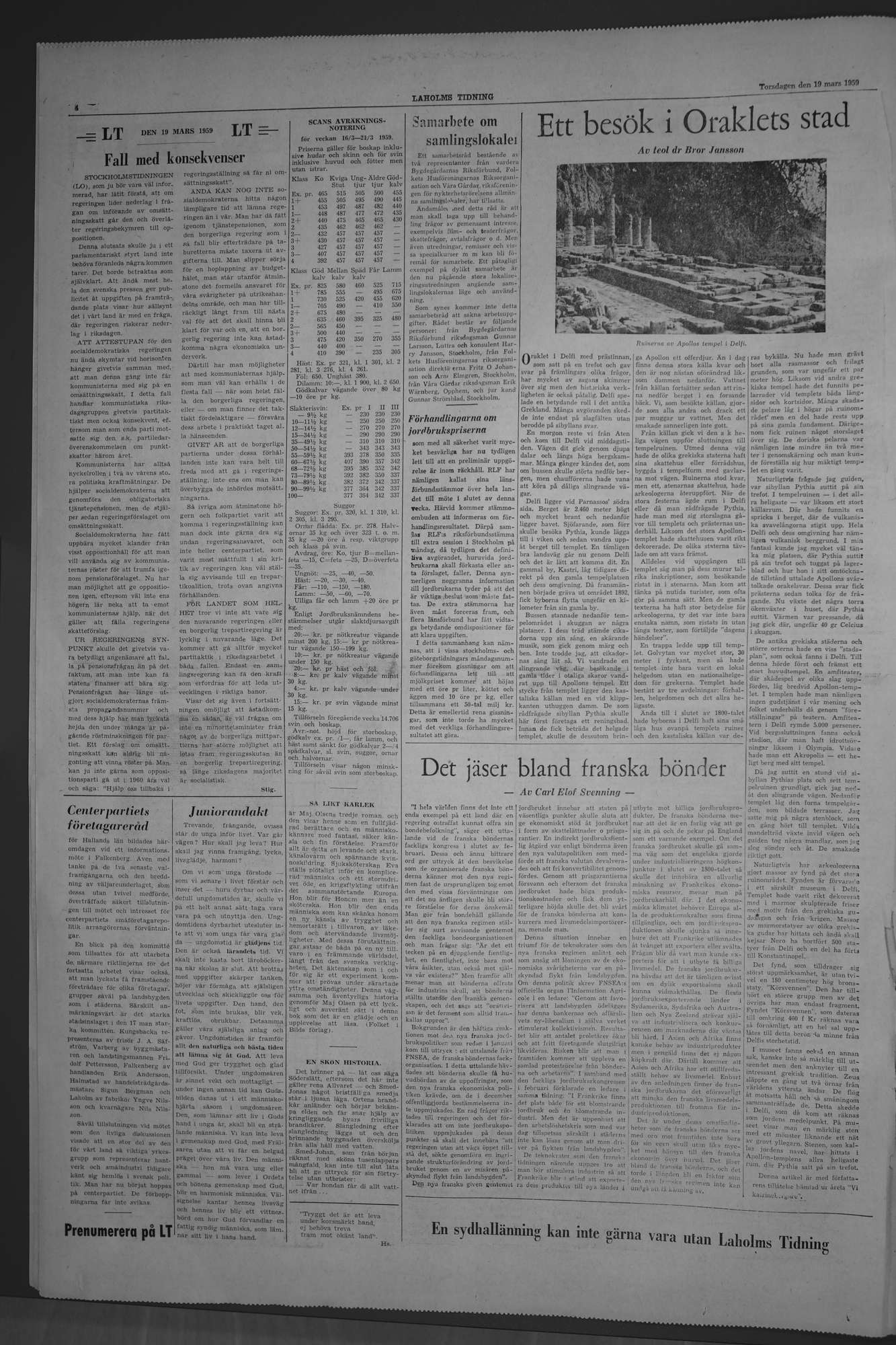 Laholms Tidning Torsdag 19 mars 1959, sida 4