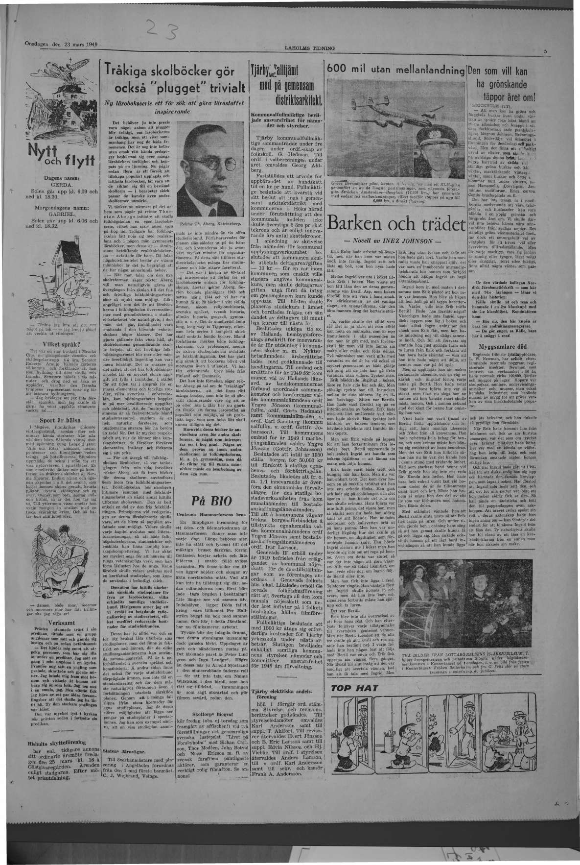 Laholms Tidning Onsdag 23 mars 1949, sida 5