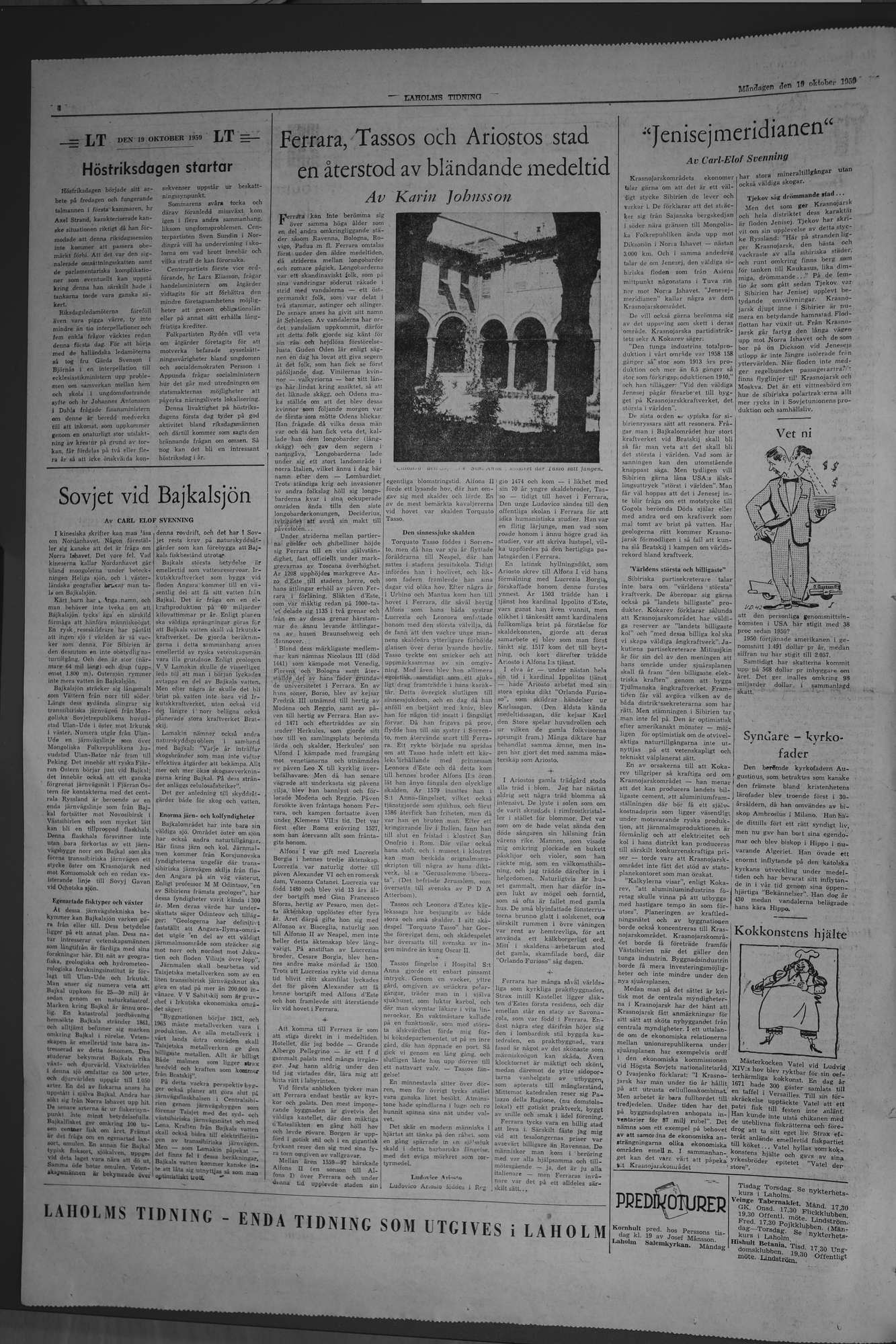 Laholms Tidning Måndag 19 oktober 1959, sida 4