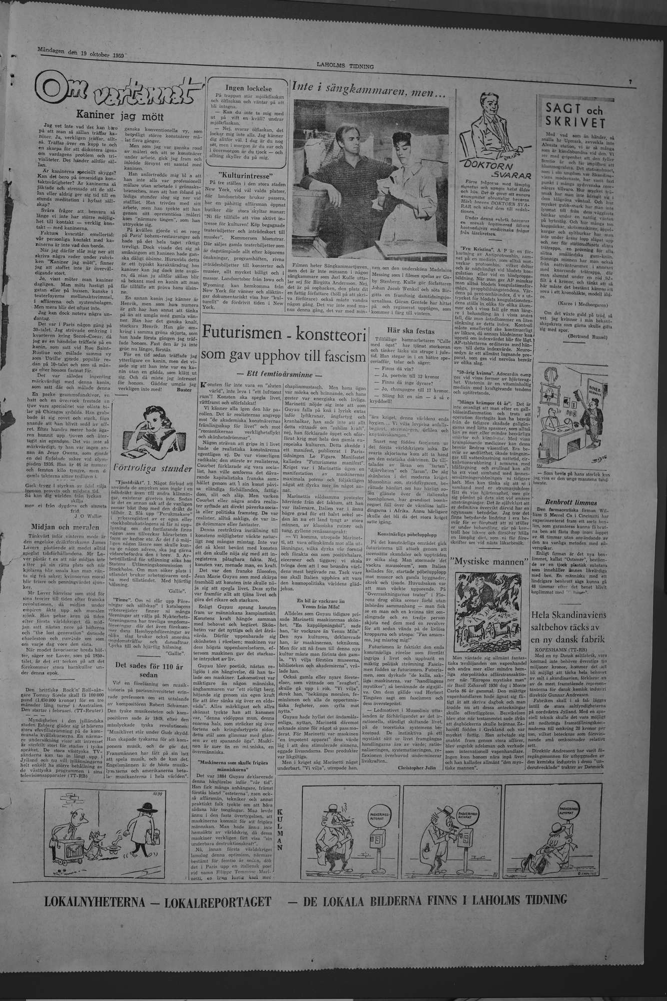 Laholms Tidning Måndag 19 oktober 1959, sida 7