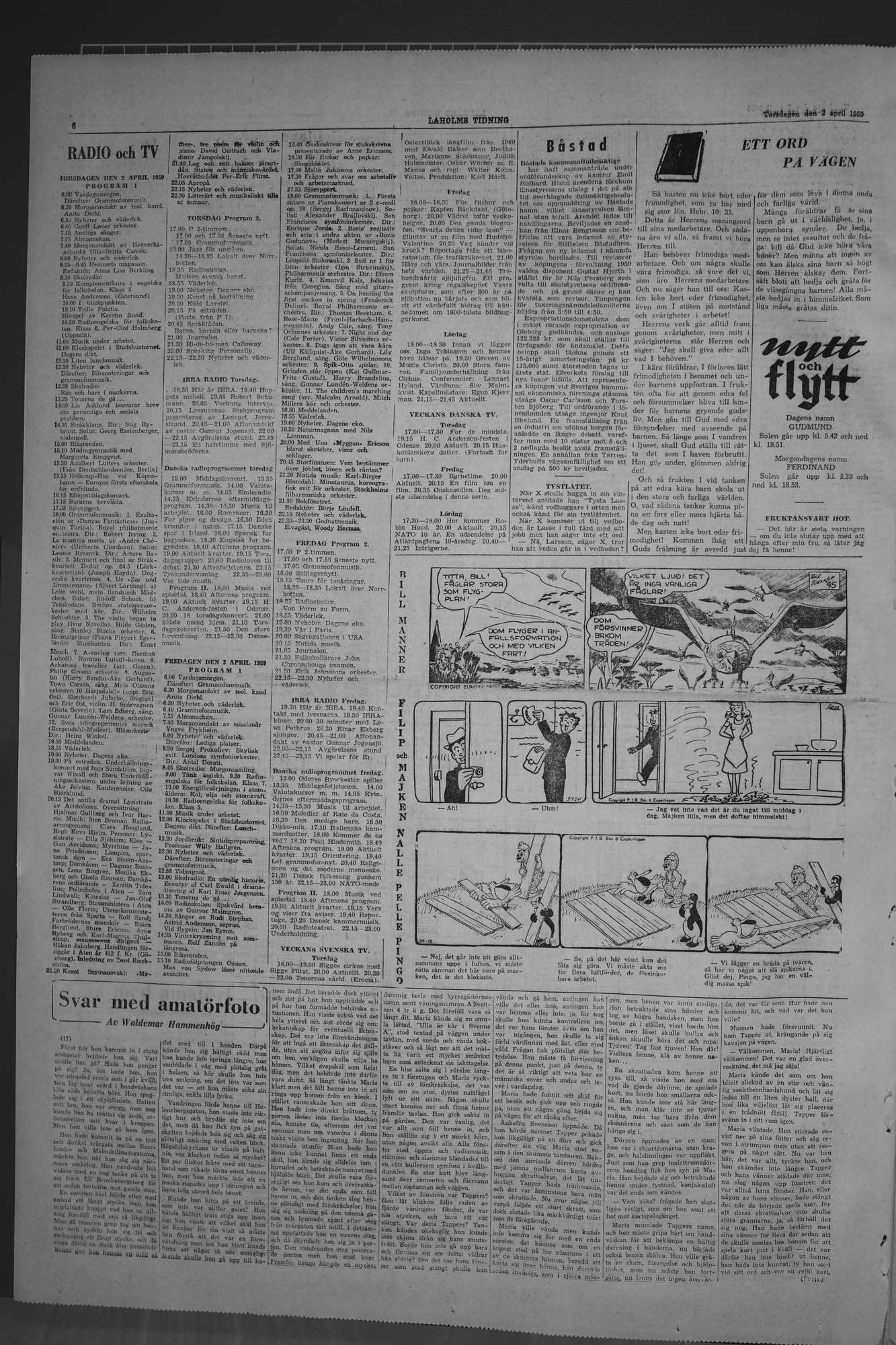 Laholms Tidning Torsdag 2 april 1959, sida 6