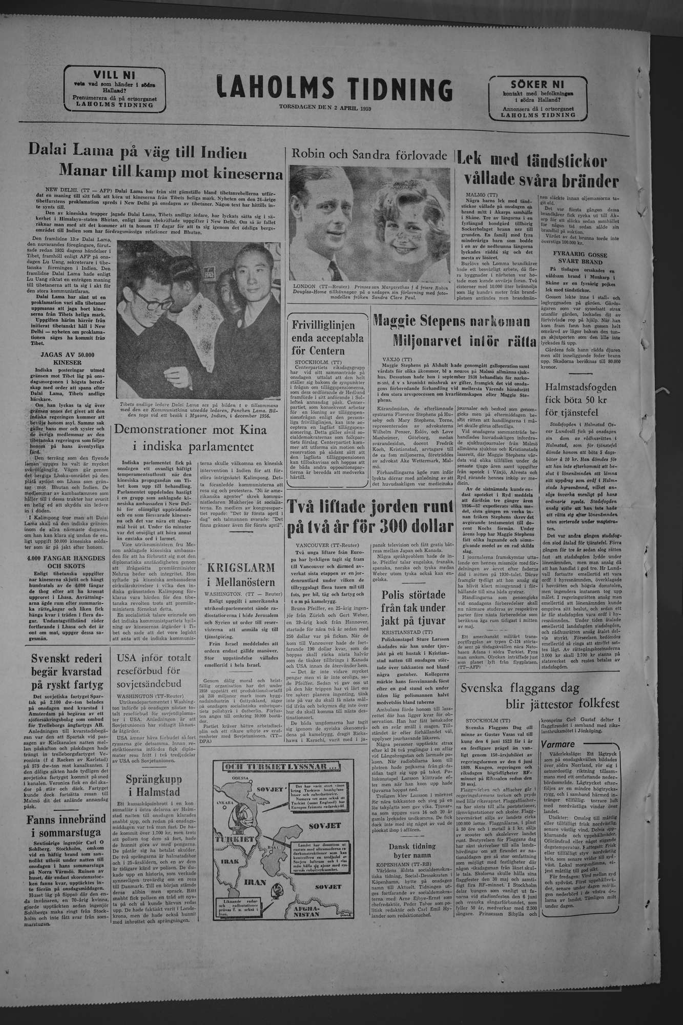 Laholms Tidning Torsdag 2 april 1959, sida 8