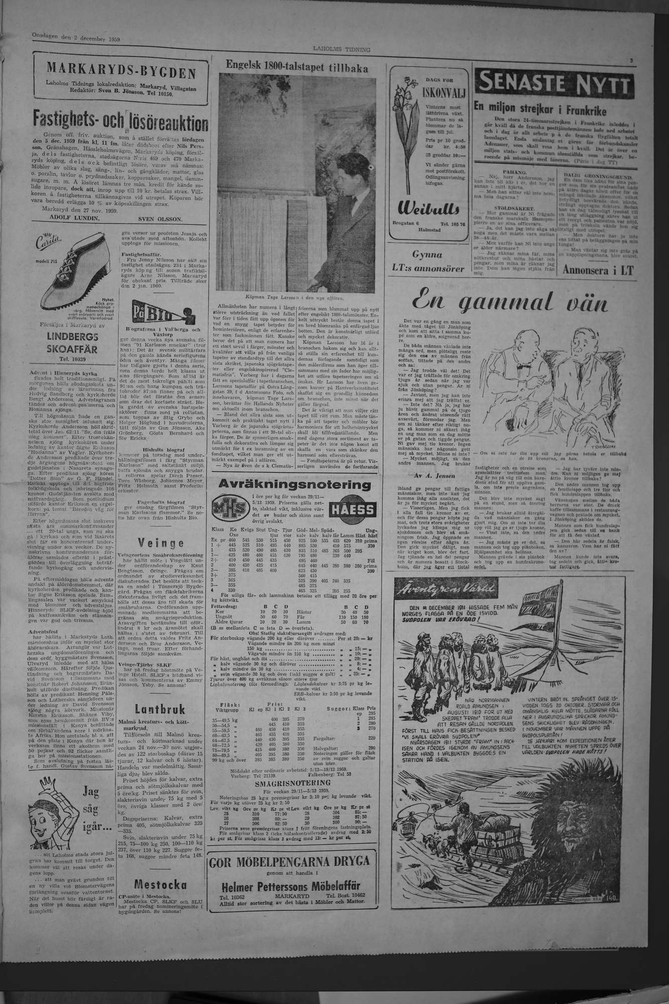 Laholms Tidning Onsdag 2 december 1959, sida 3