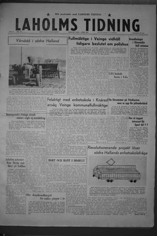 Förstasidan, Fredag 1 april 1960