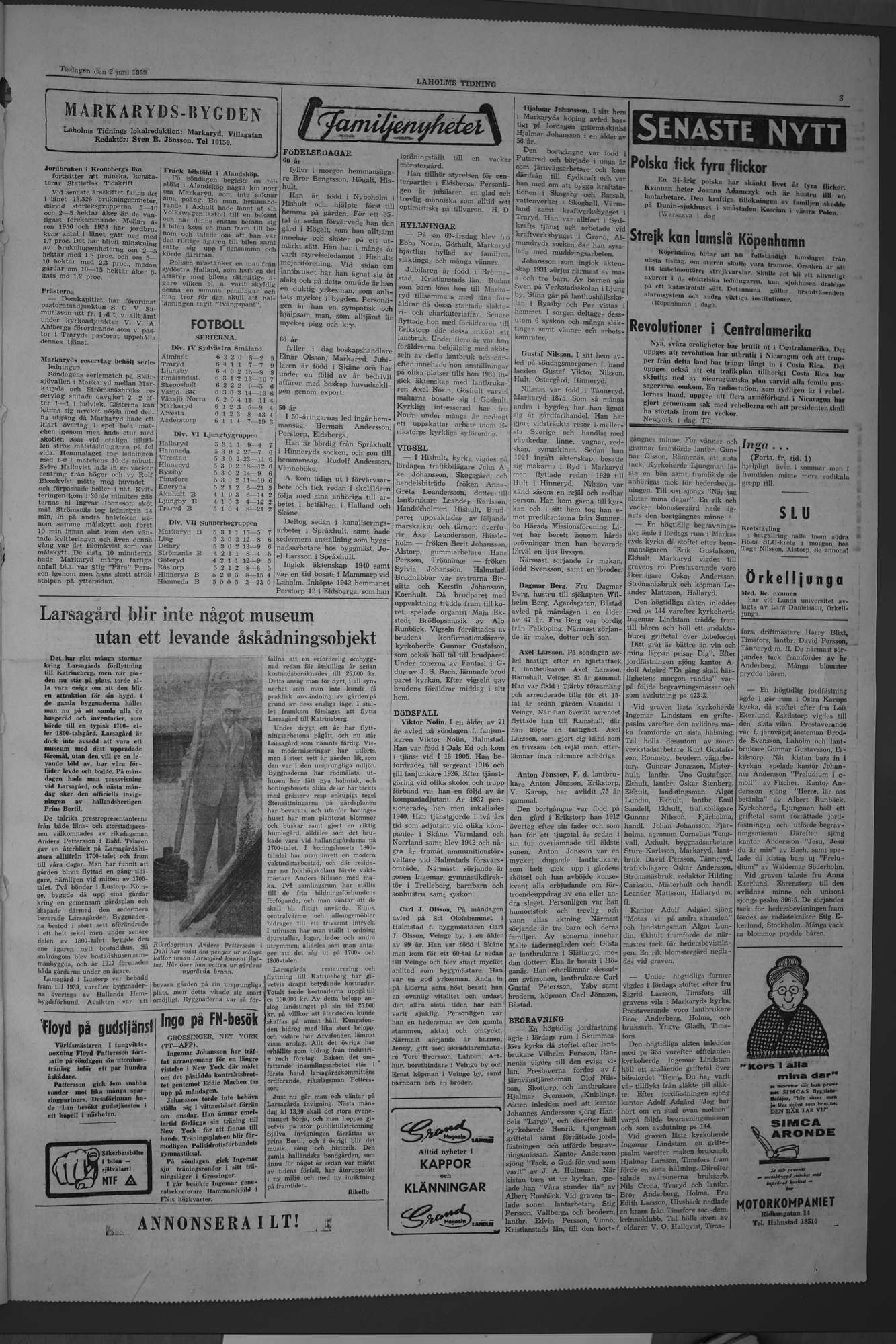 Laholms Tidning Tisdag 2 juni 1959, sida 3
