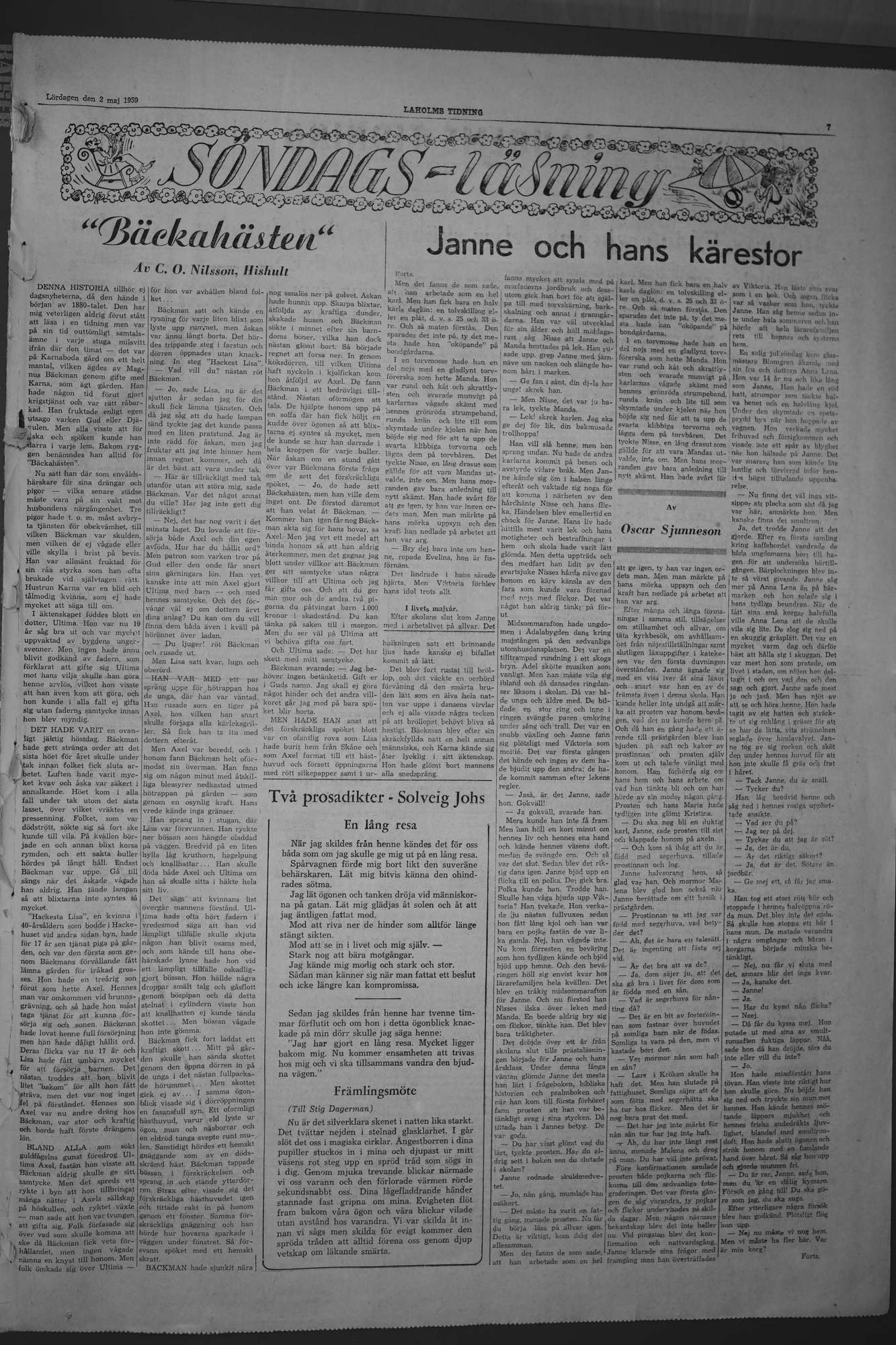 Laholms Tidning Lördag 2 maj 1959, sida 7